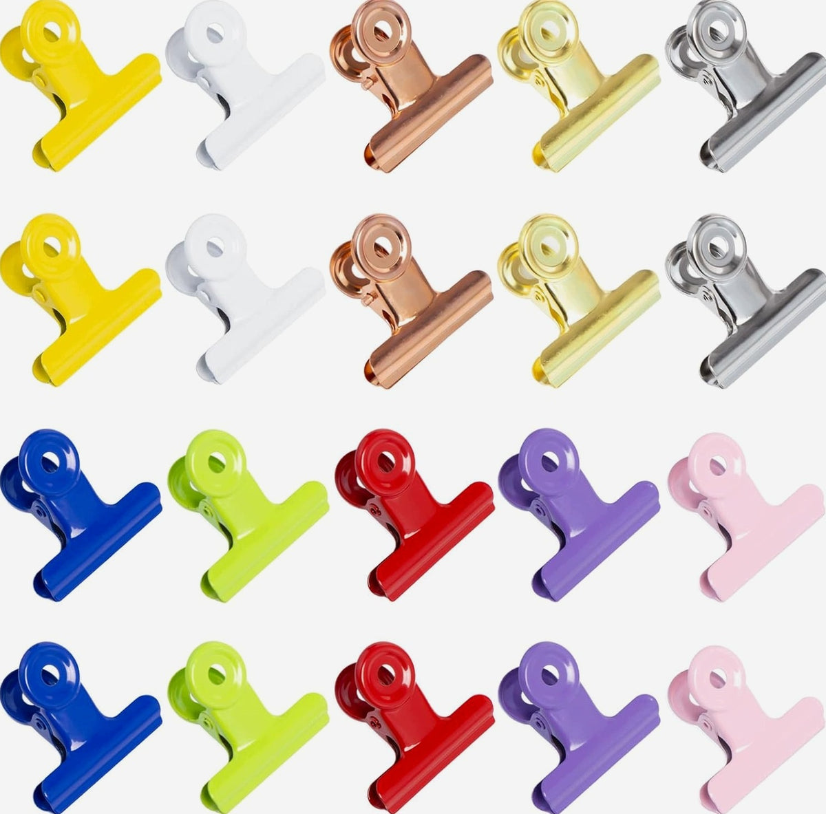 PAPER CLIPS 20PCS MULTICOLOR 38MM METAL OFFICE CLIPS ART HOME