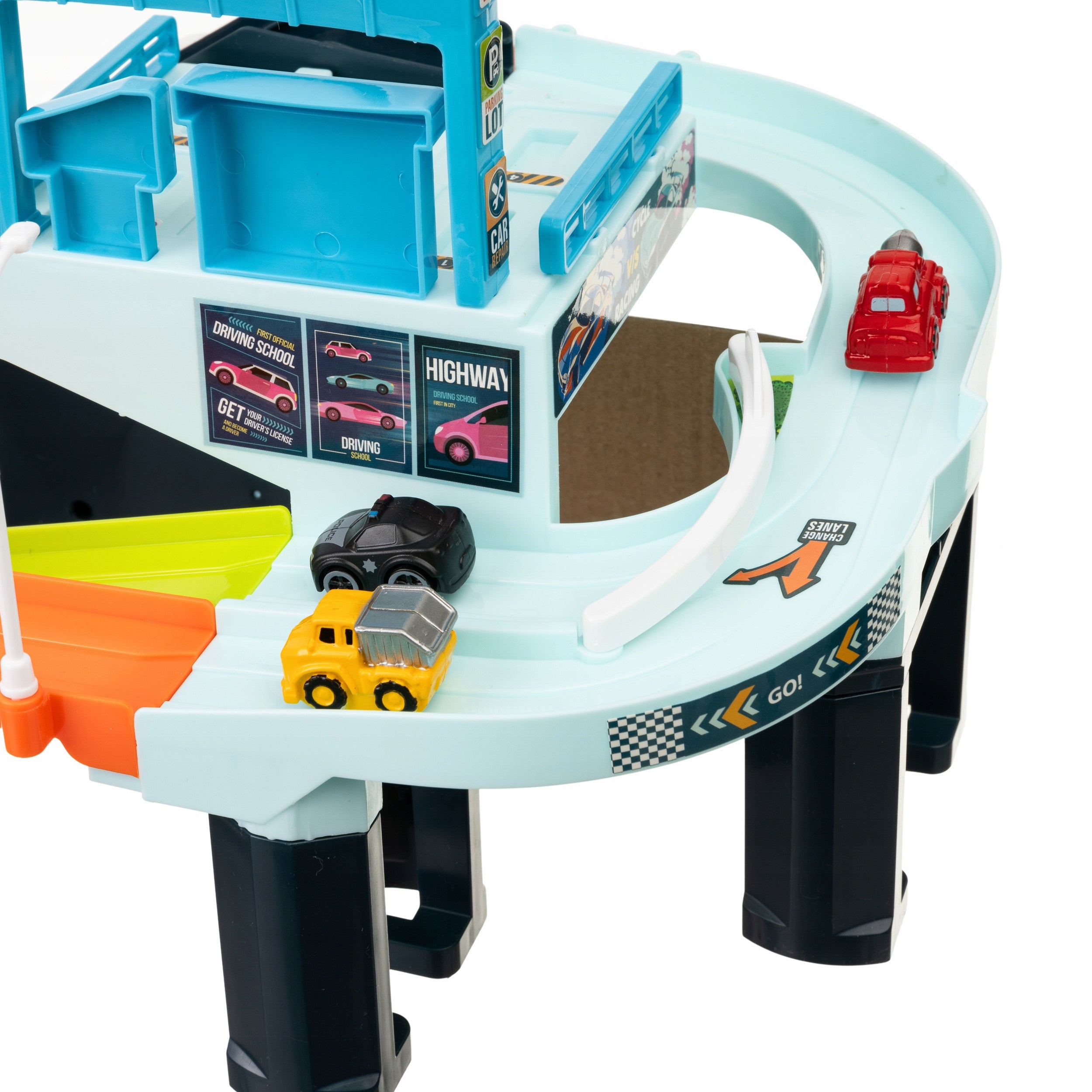 PARKING CAR TRACK INTERACTIVE SLIDE GARAGE CAR STEERING WHEEL Packaging status original