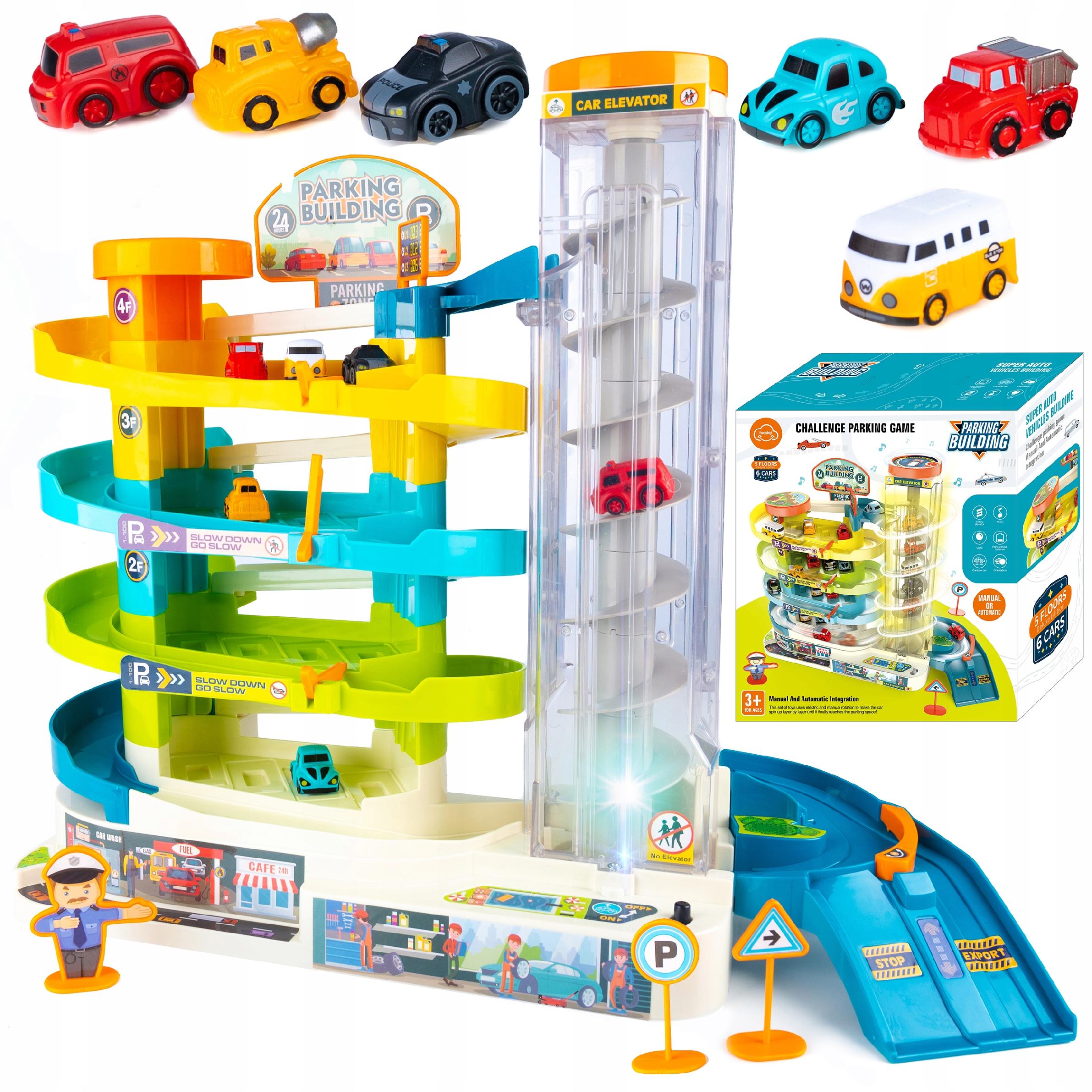 PARKING GARAGE SLIDE CAR TRACK CAR HORN Hunter Toy Sounds