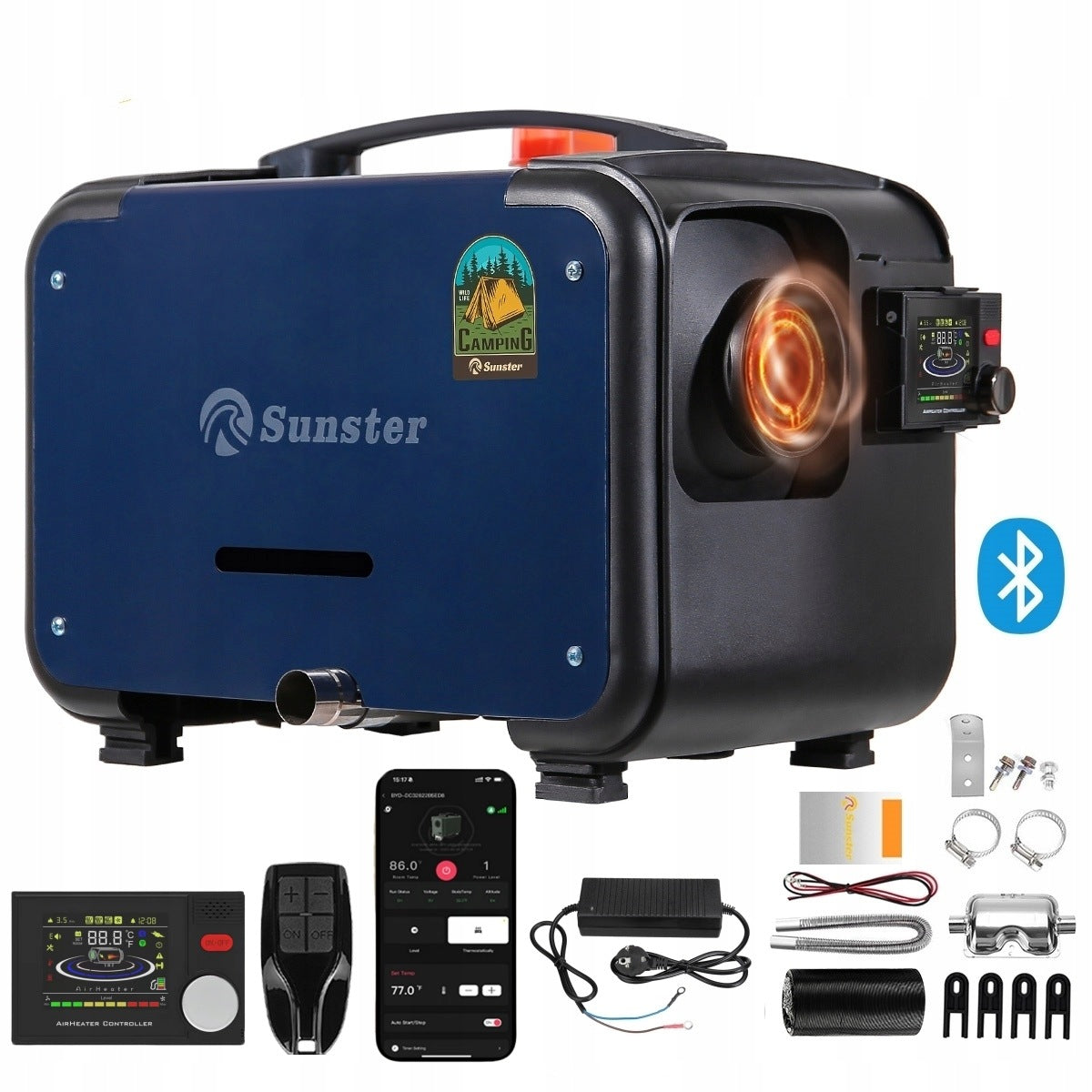PARKING HEATER 8KW 12/24V 230V WEBASTO WITH VENTILATION AND START/STOP BT