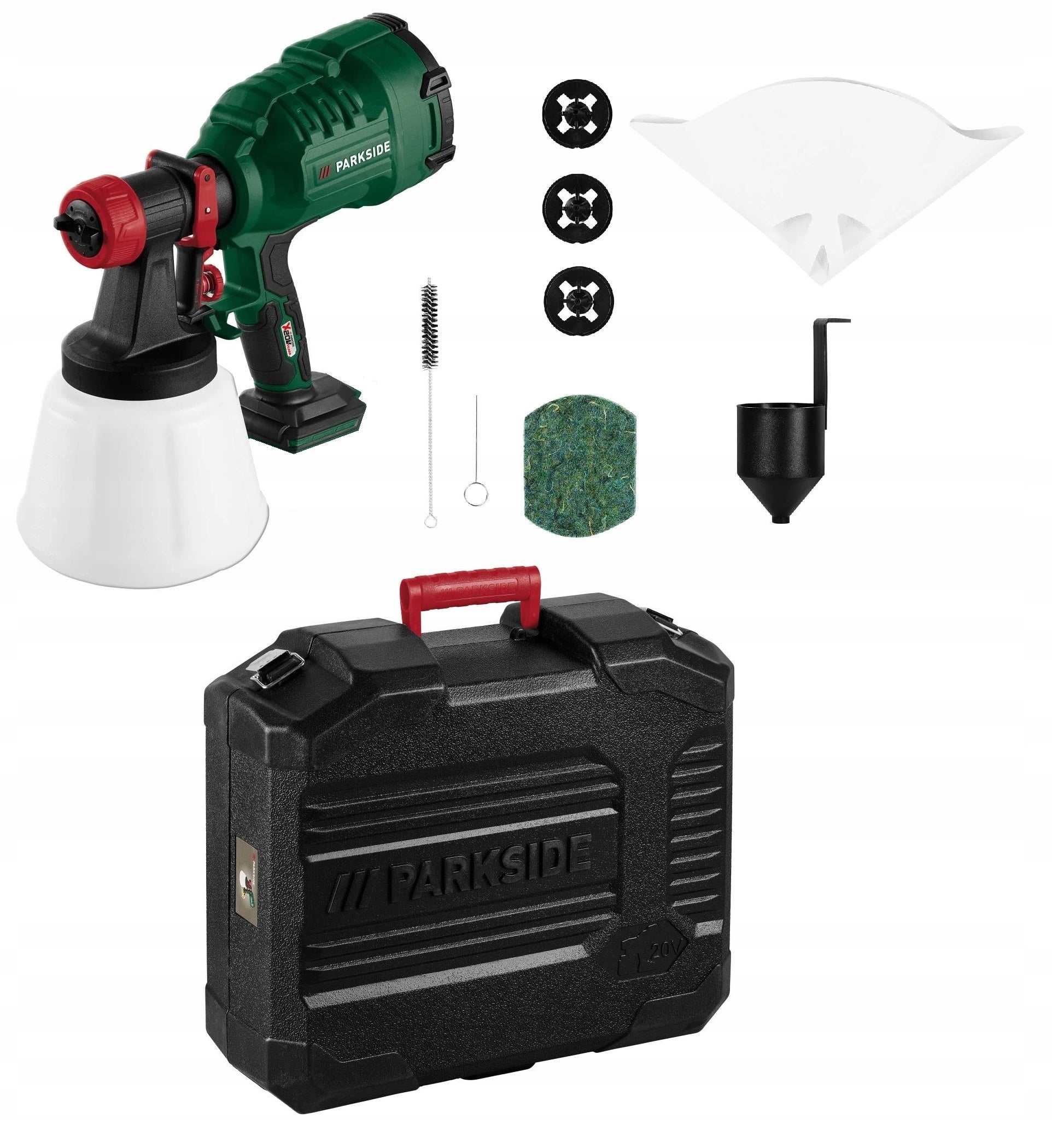 PARKSIDE PFSA 20-LI CORDLESS PAINT GUN 4 PAINT NOZZLES