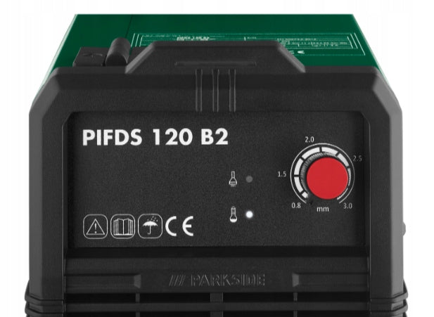 PARKSIDE PIFDS 120 B2 INVERTER WELDING MACHINE MASK 20-120 A WELDING WIRE Welding range 20–120 A