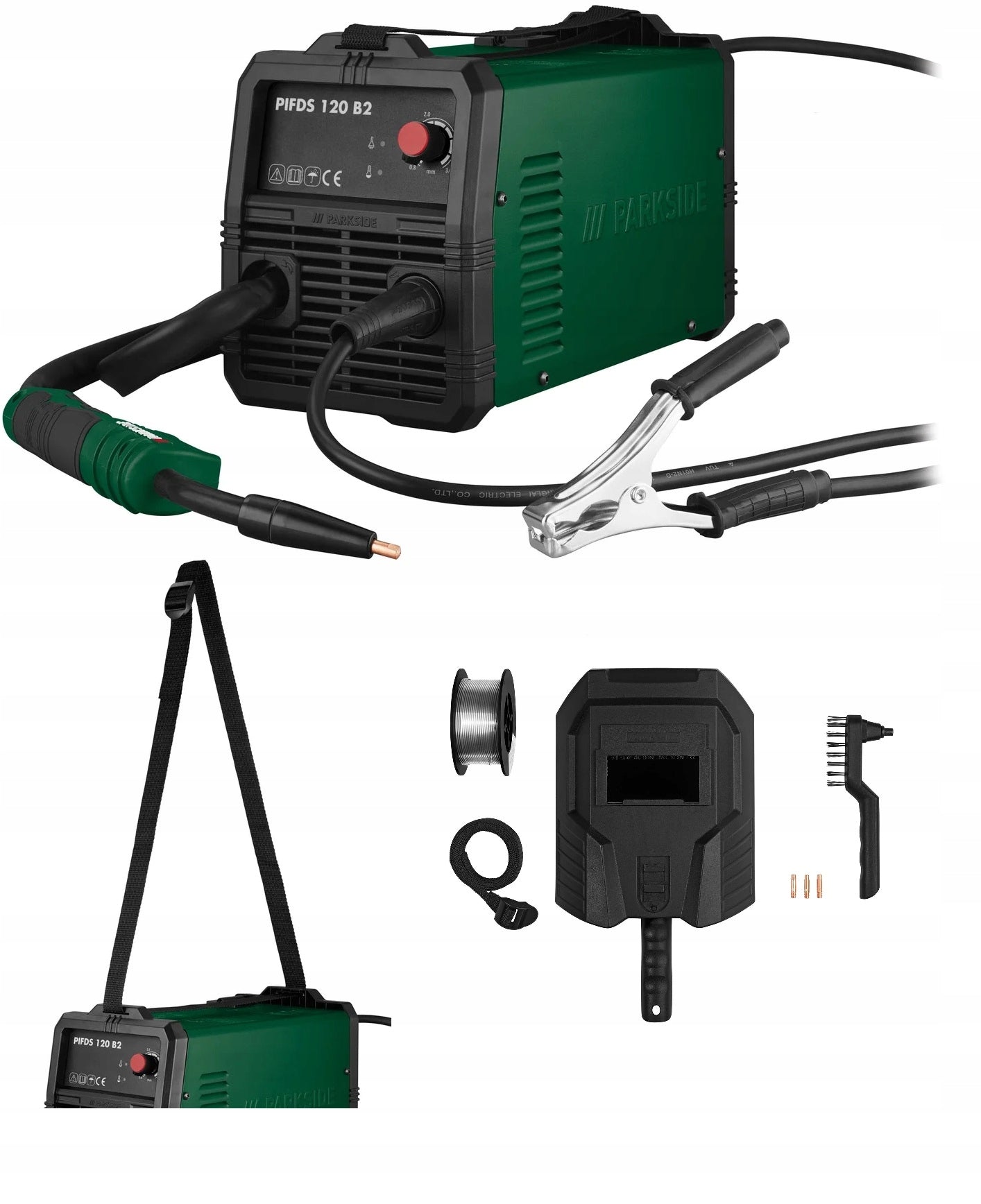 PARKSIDE PIFDS 120 B2 INVERTER WELDING MACHINE MASK 20-120 A WELDING WIRE