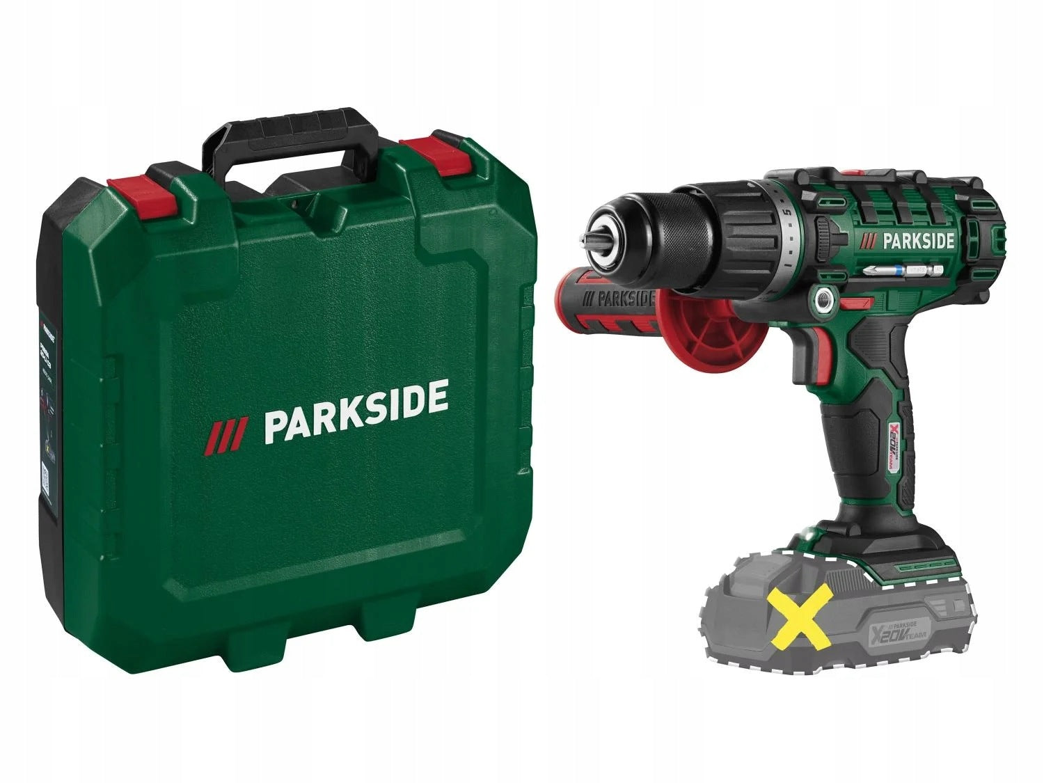 PARKSIDE PSBSA 20-Li E4 Cordless Impact Drill + BITS Packaging status original