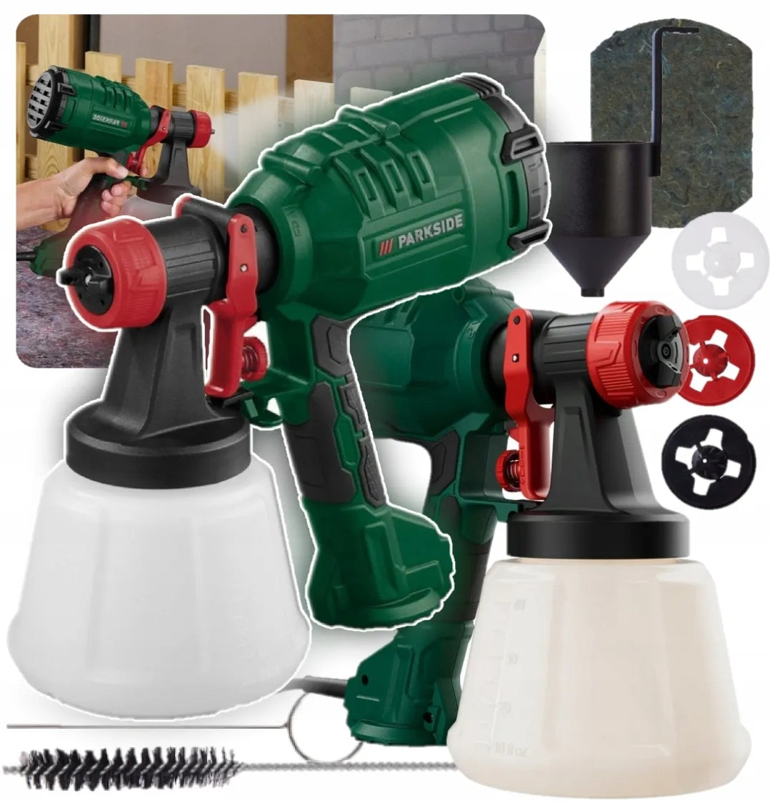 PARKSIDE Spray Gun HVLP PFS 450 B1, 450 W + ACCESSORIES