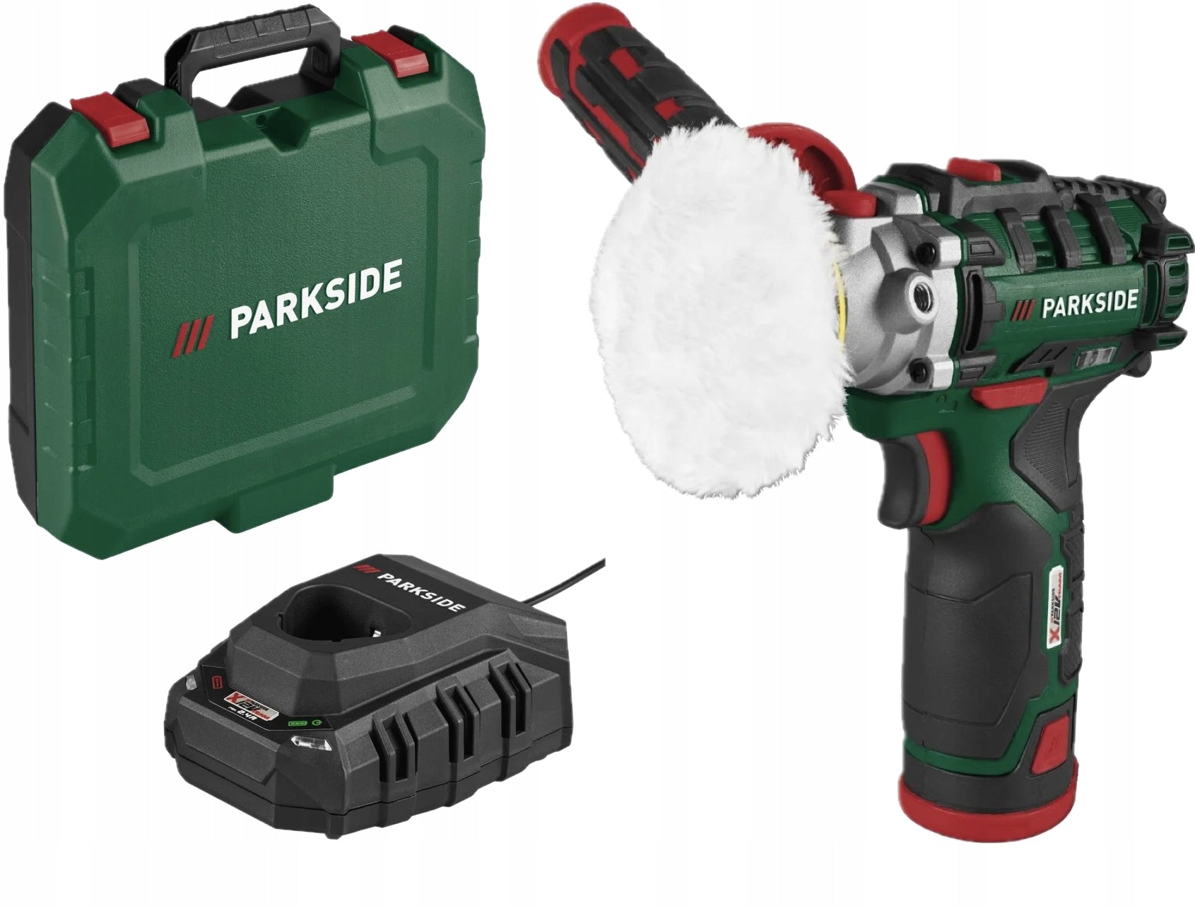 PARKSIDE aku polisher-grinder Ø75mm 12V + charge 12V/2,4A/50W + aku 12V/2Ah