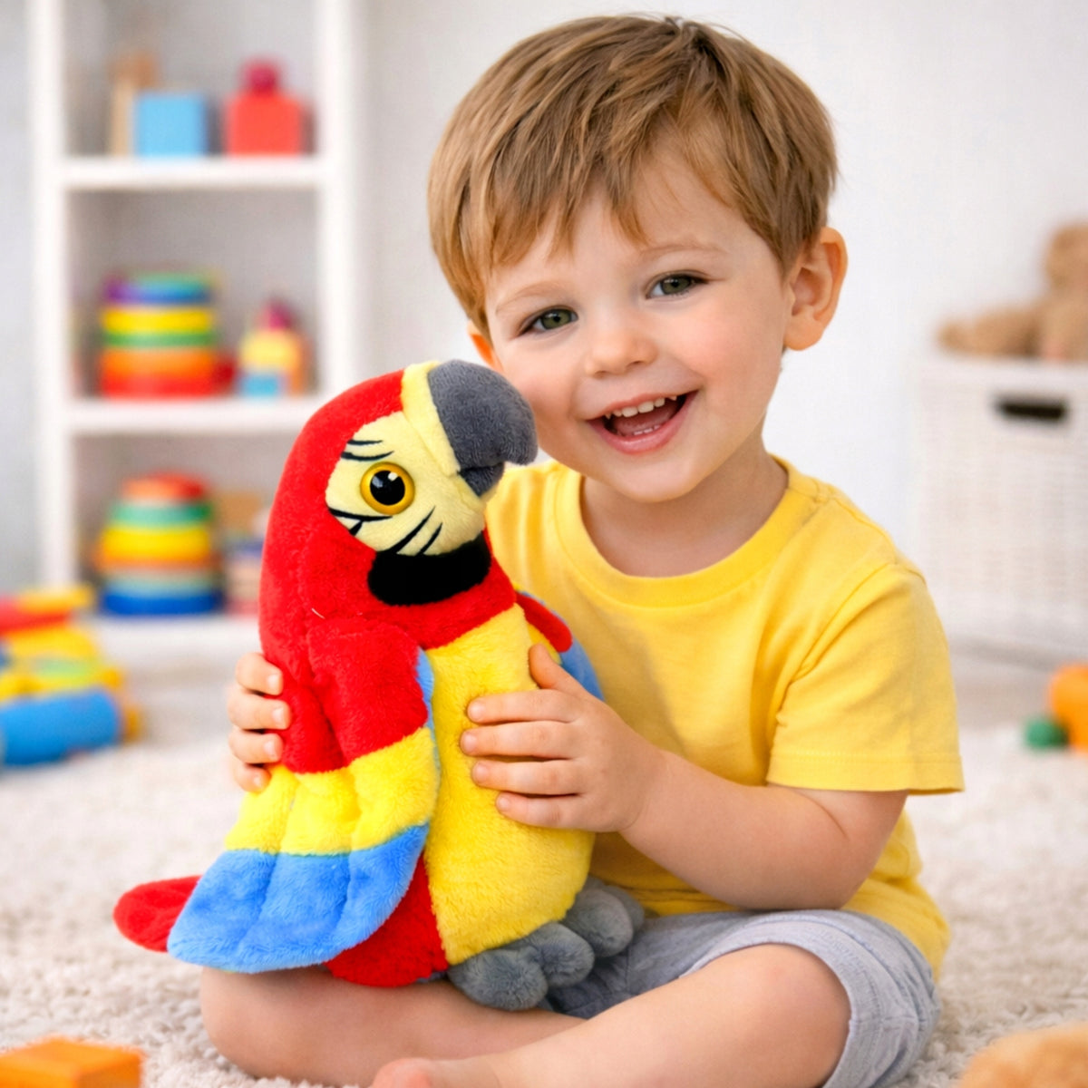 PARROT TALKING REPEATING DANCE SAYS REPEAT PLUSH TOY MOCKINGBIRD Manufacturer code Q55926