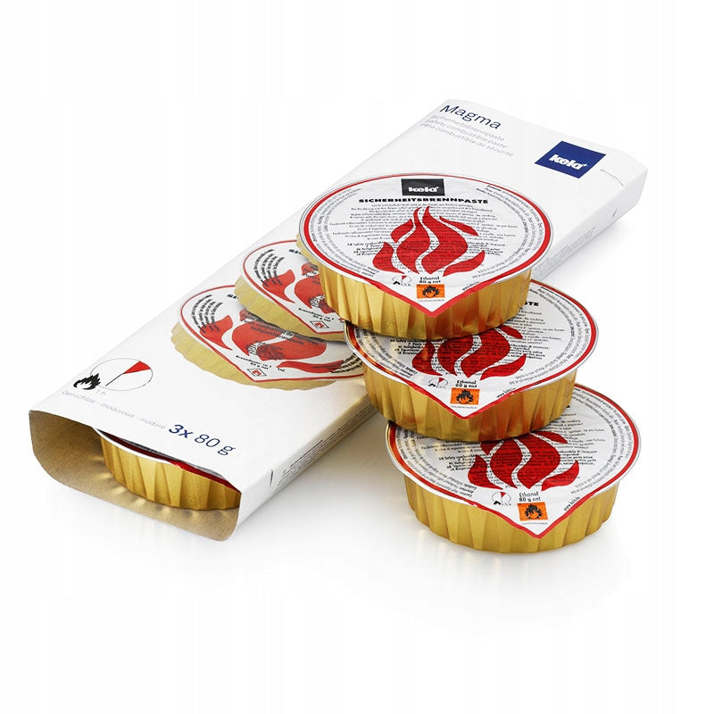 PASTE for FONDUE heaters 3x 80 g fuel gel Combustible Kela
