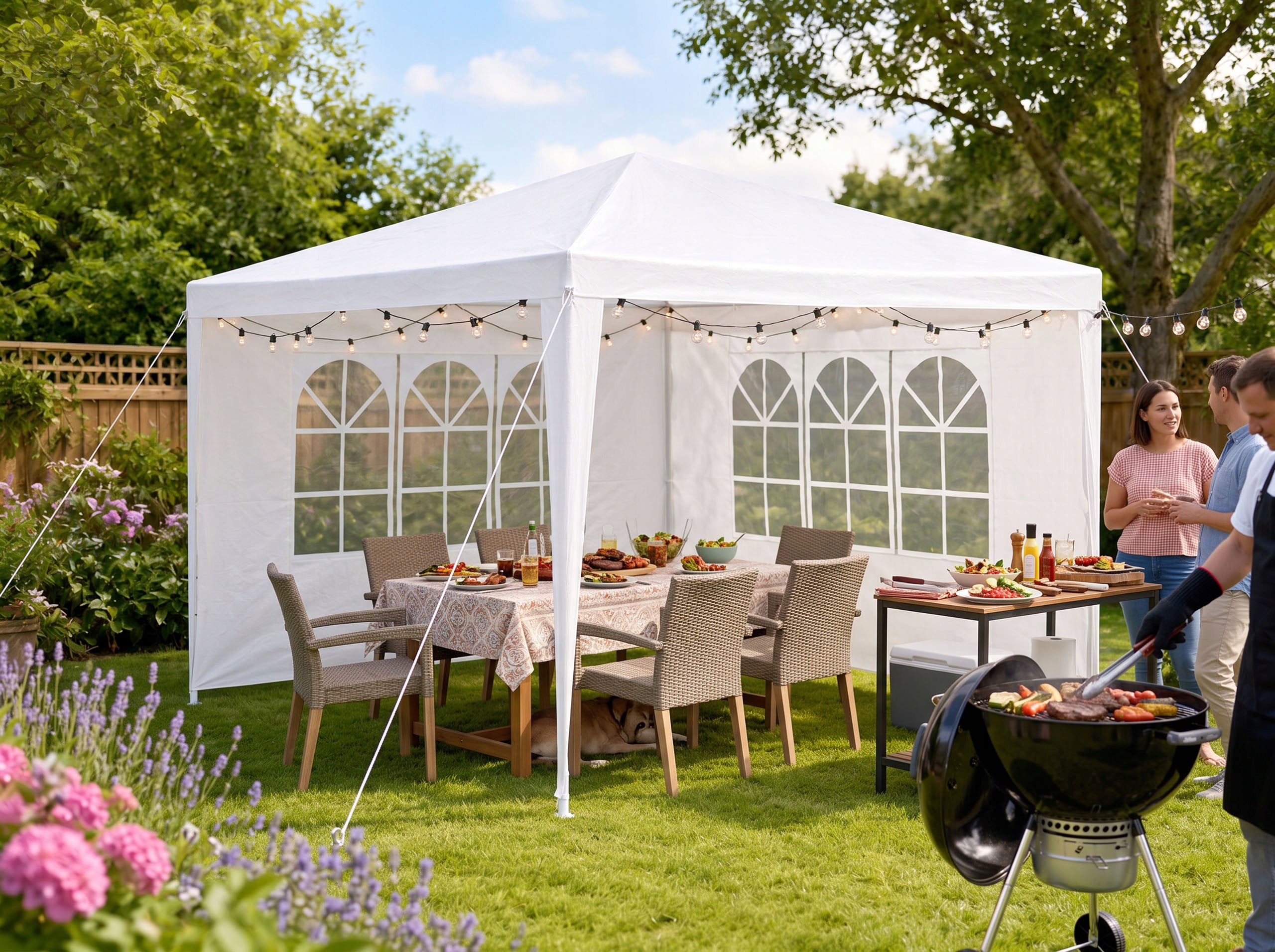 PAVILION GARDEN TENT 3x3 m FOR GARDEN FOR BIRTHDAY PARTY GRILL CHRISTENING Packaging status original