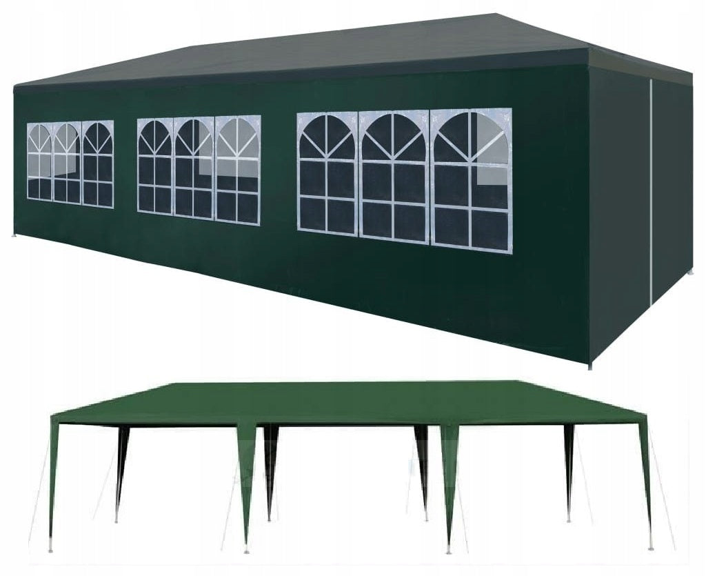 PAVILION GARDEN TENT CATERING 3x9m + 8 WALLS GREEN