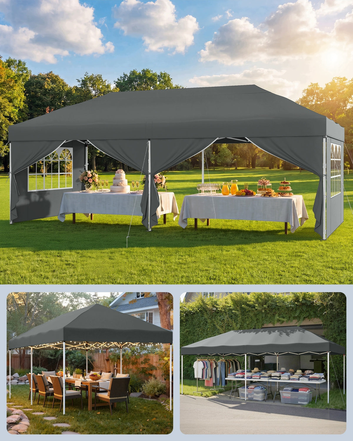 PAVILION GARDEN TENT FESTIVAL CAMPING CANOPY 6M X 3M LARGE Manufacturer code GCT204GZ01