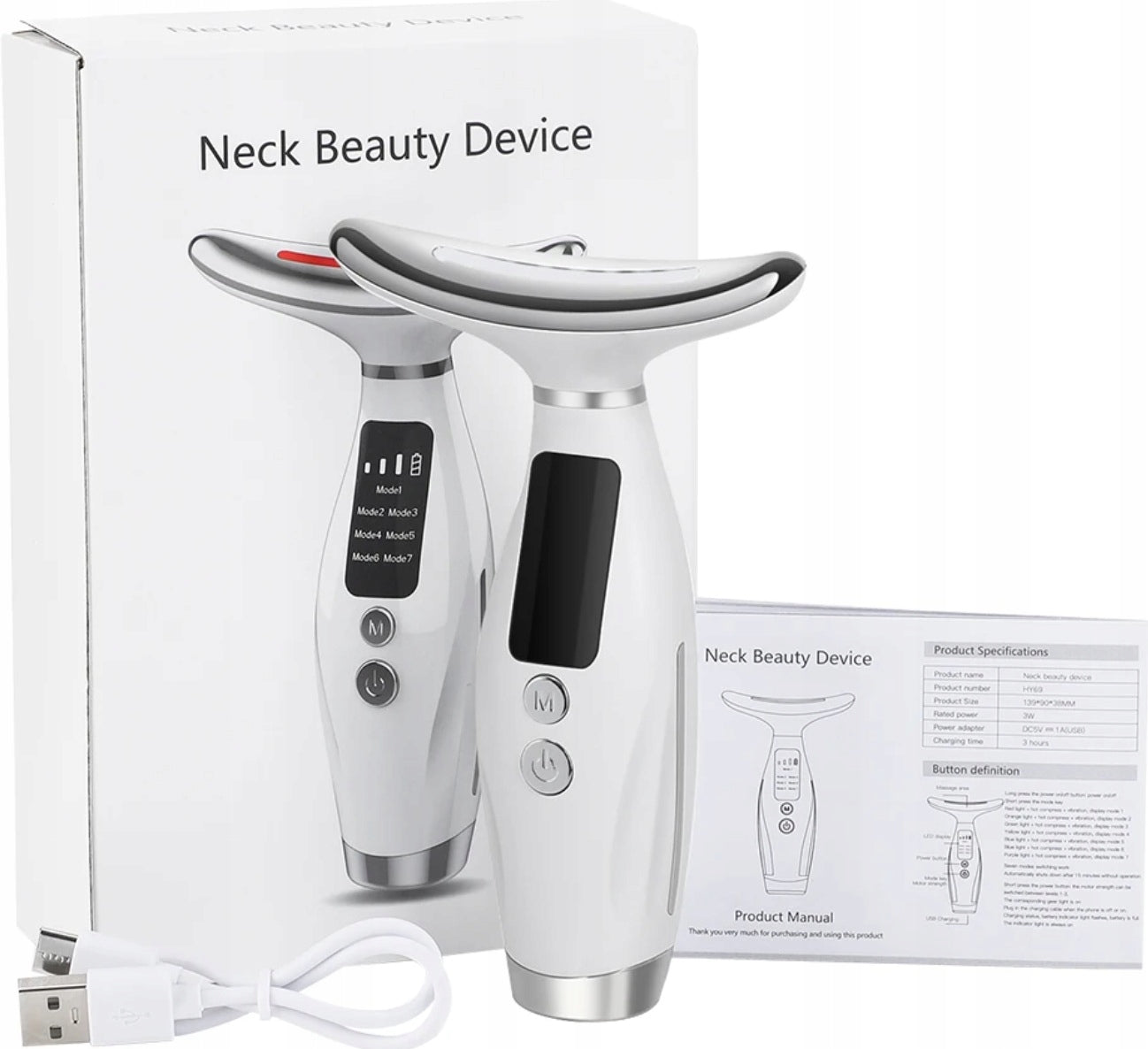 PDS Face and Neck Massager with LED and Hot Compress