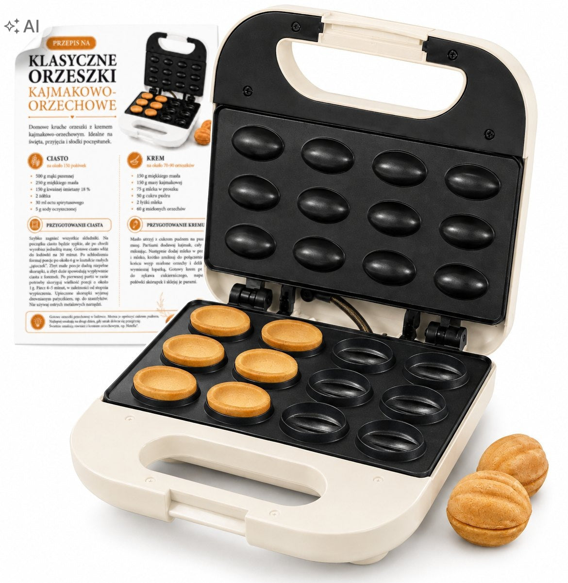 PEANUT TOASTER COOKIE MOLDS 750W 12 PCS NONSTICK RECIPE