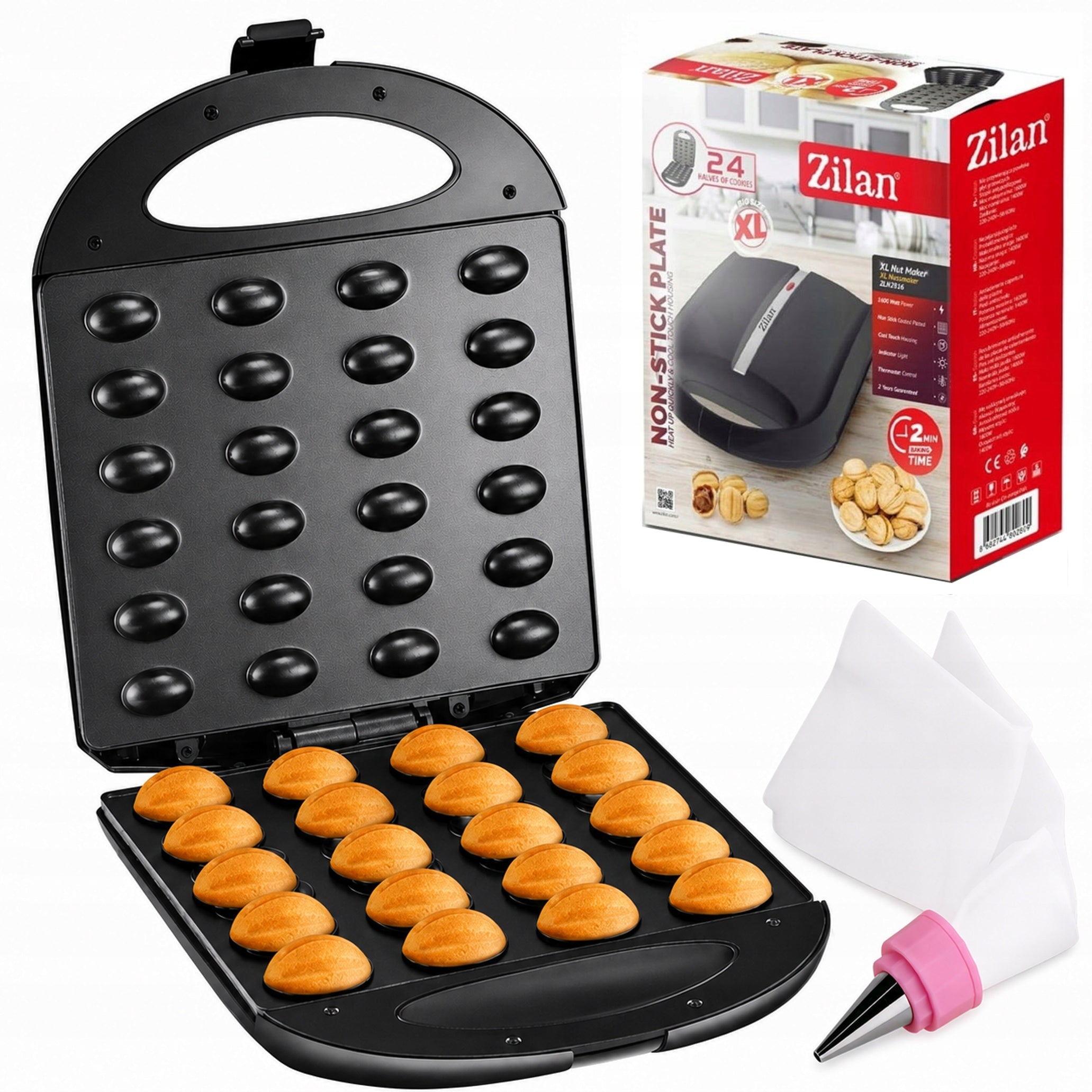 PEANUT TOASTER MOLD NONSTICK COOKIE COATING 24 PCS 1600W