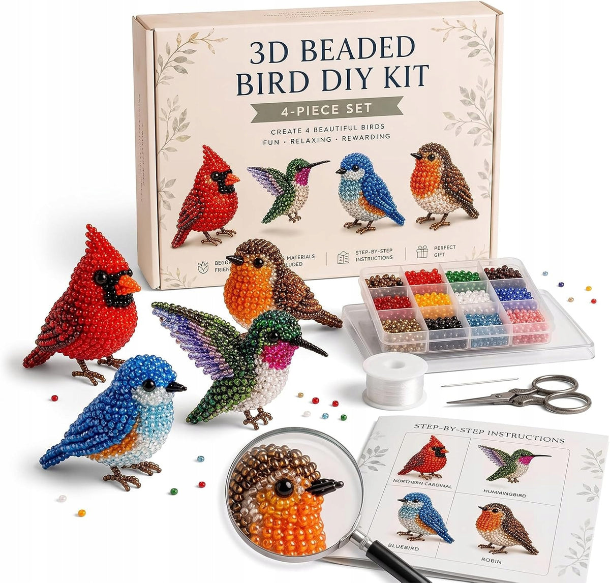 PEARLS 3D DIY SET FOR ADULTS CREATIVE ANIMALS COLORFUL