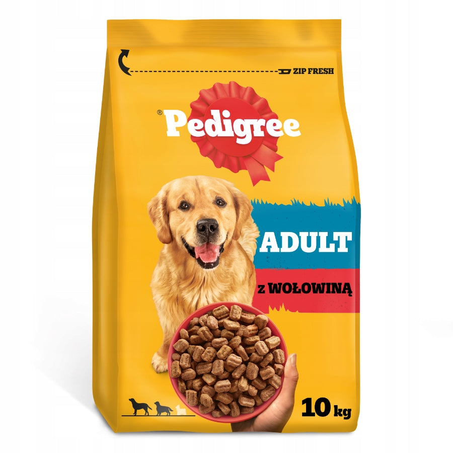 PEDIGREE dry dog food with beef and vegetables medium large breeds 10 kg