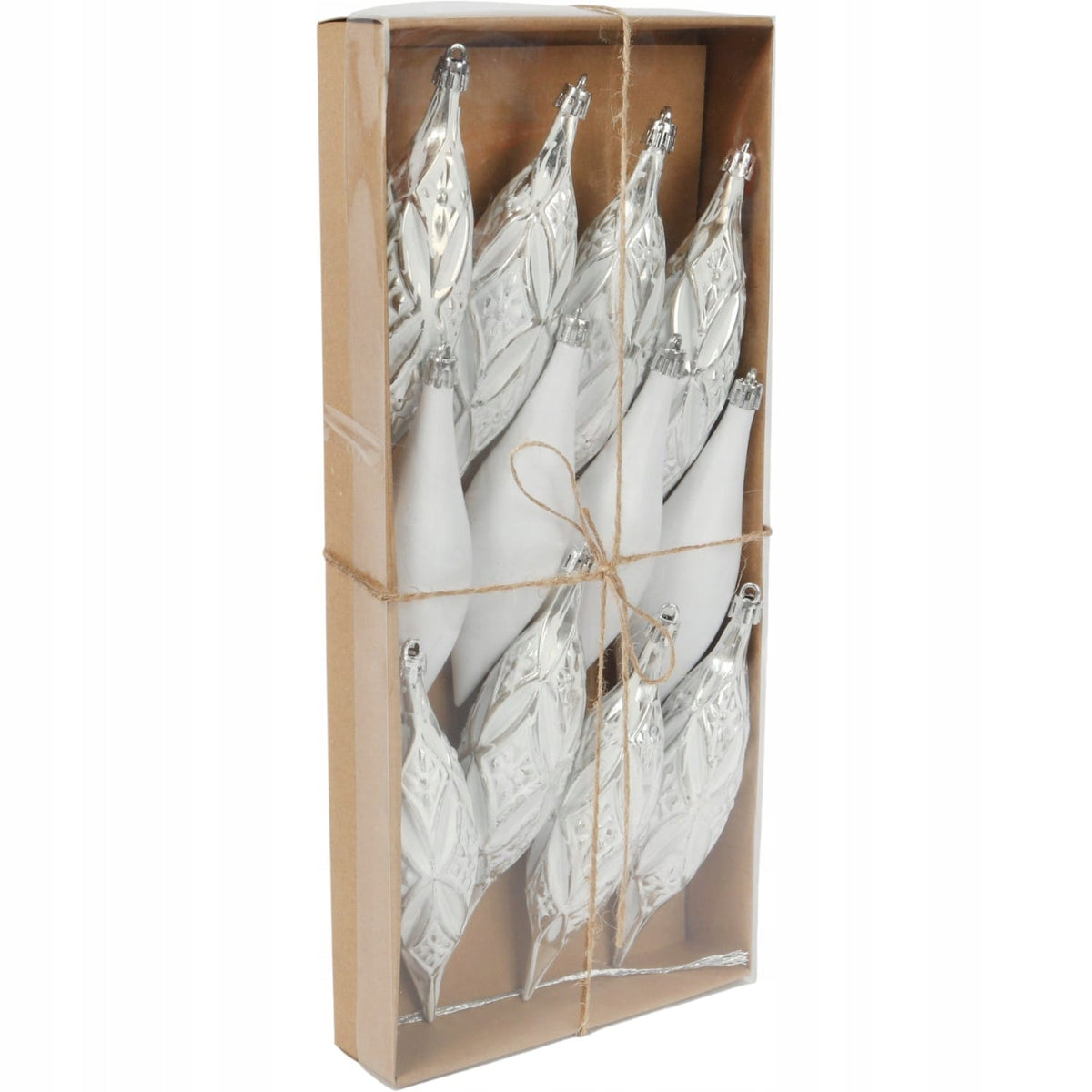 PENDANTS CHRISTMAS TREE BAUBLES UNBREAKABLE 12 pcs ICICLES SET OF CHRISTMAS DECORATIONS Brand Goliat