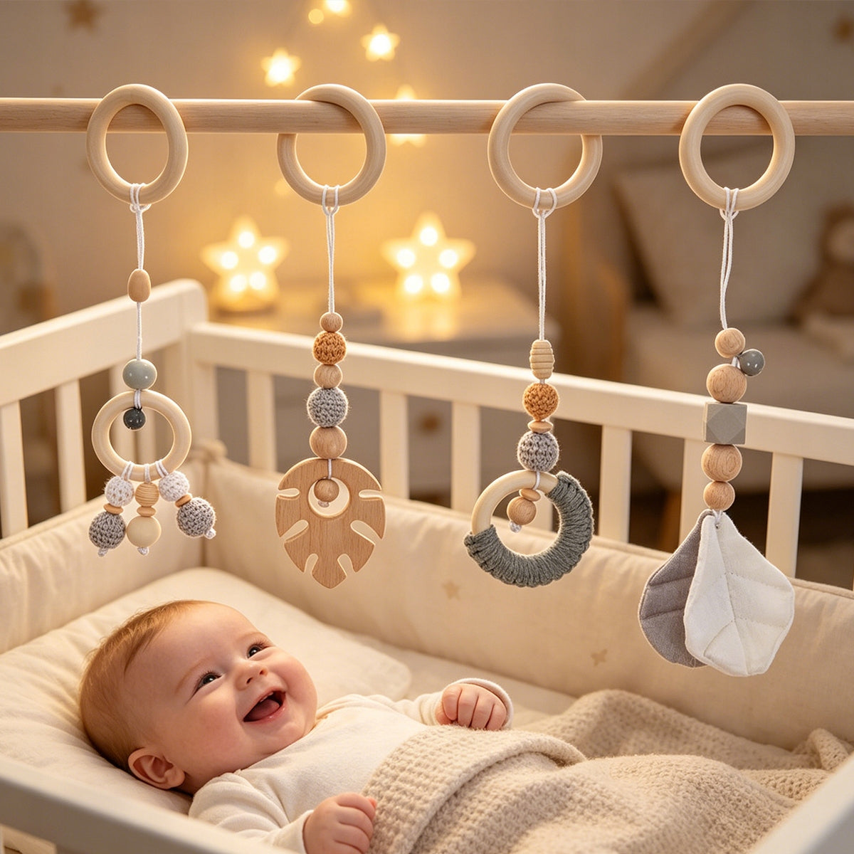 PENDANTS FOR EDUCATIONAL STAND SENSORY BABY GYM 4PCS Kind pendants