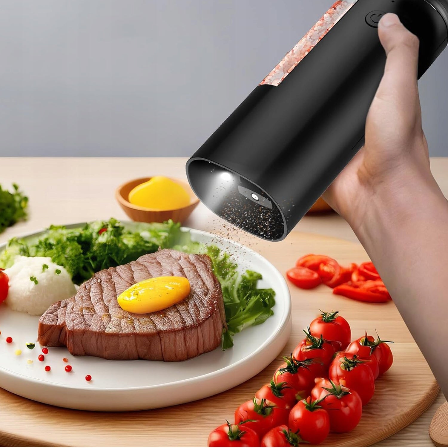 PEPPER AND SALT GRINDER ELECTRIC CORDLESS USB SALT GRINDER 2 PCS Brand Bedee