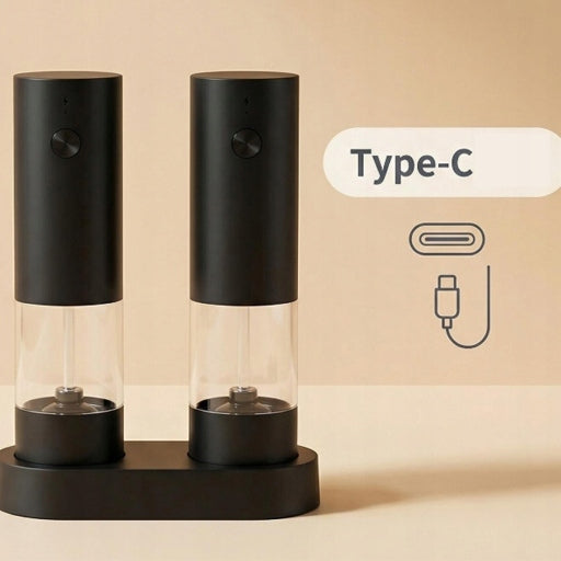 PEPPER AND SALT GRINDER ELECTRIC USB ADJUSTMENT 70ml SET x2 Manufacturer code DG0426