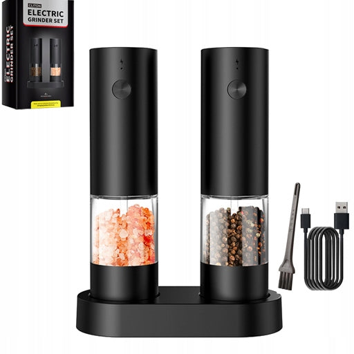 PEPPER AND SALT GRINDER ELECTRIC USB ADJUSTMENT 70ml SET x2