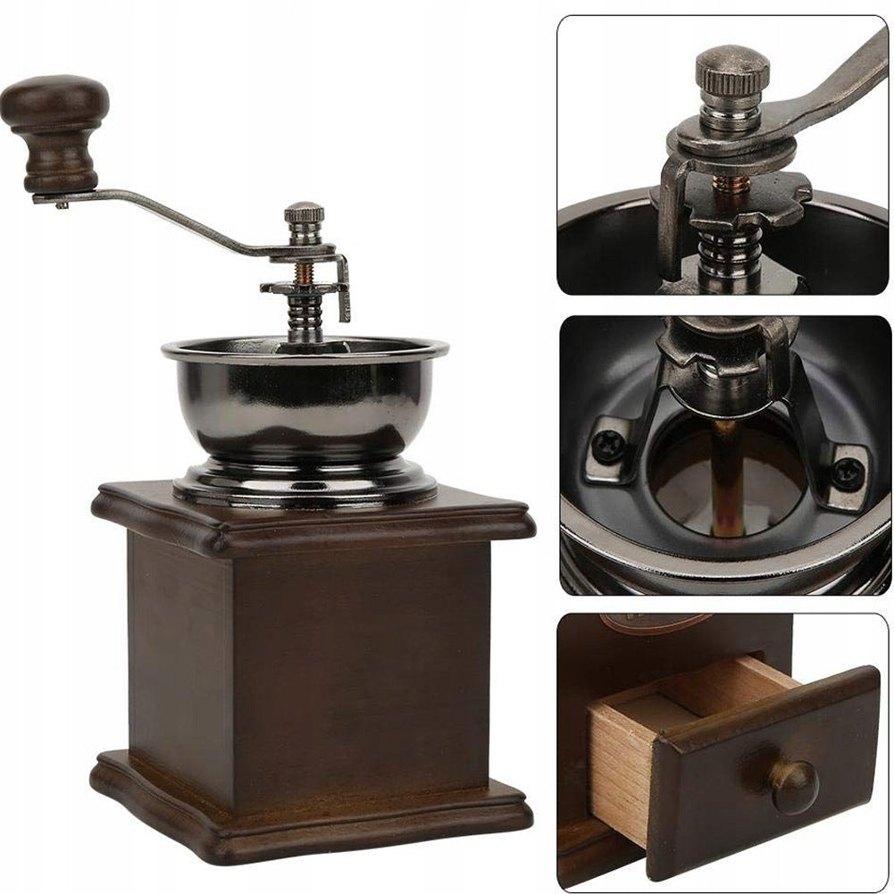 PEPPER COFFEE GRINDER WOODEN HANDHELD TRADITIONAL MORTAR STRONG Packaging status original