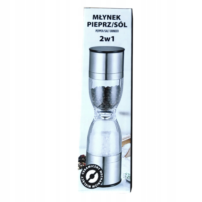 PEPPER/SALT GRINDER 2in1 HANDHELD STEEL MG728C Brand Karl Hausmann