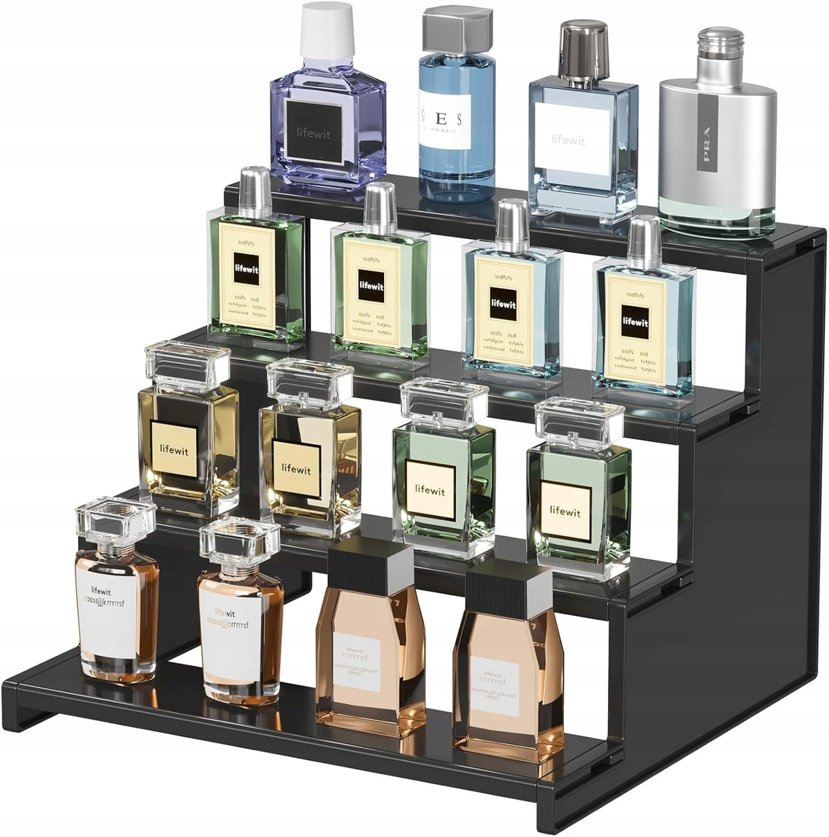 PERFUME ORGANIZER Cosmetics STAND 30,5cm Fragrance Display 4 LEVELS Brand Lifewit