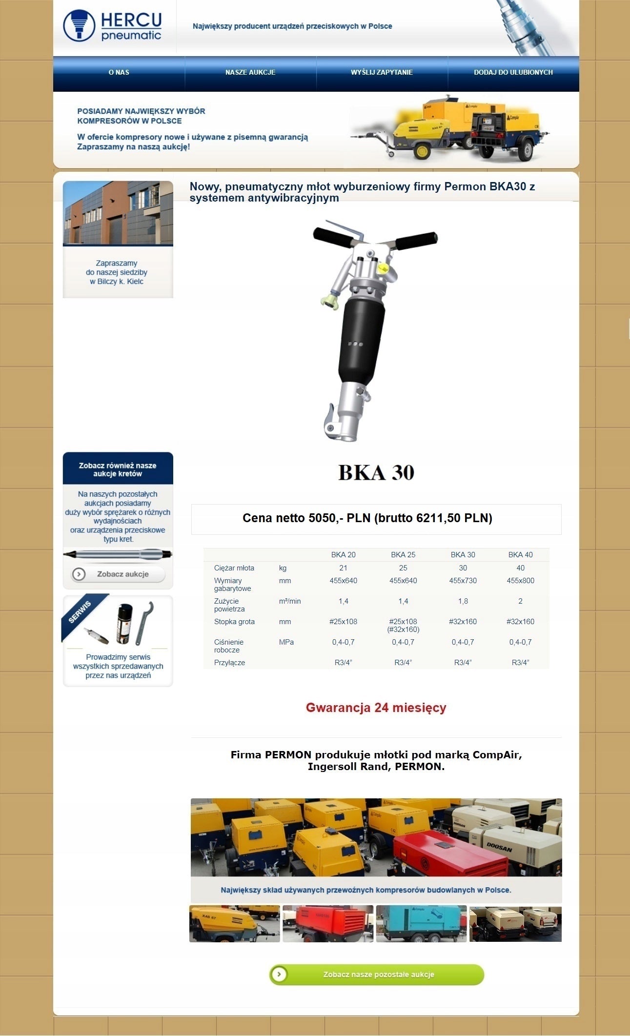 PERMON BKA pneumatic demolition hammer 30 kg EAN (GTIN) 1111111111