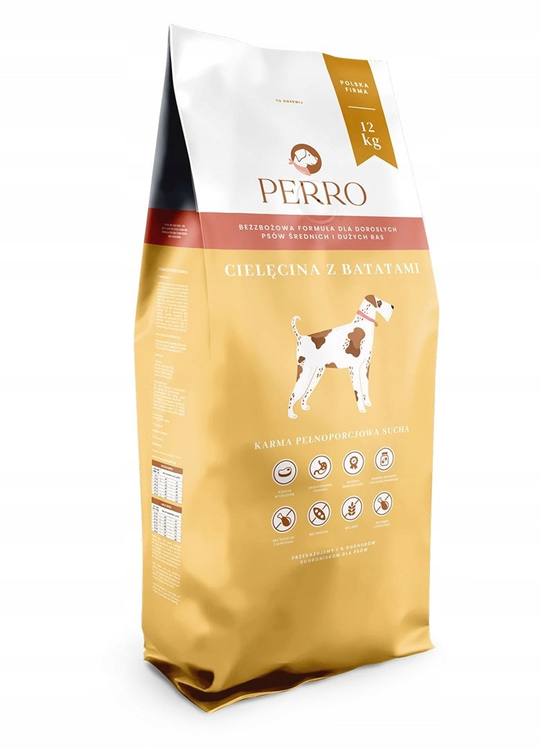 PERRO Grain-Free Veal Food with Batatas Medium Large Breeds 12kg for Dog