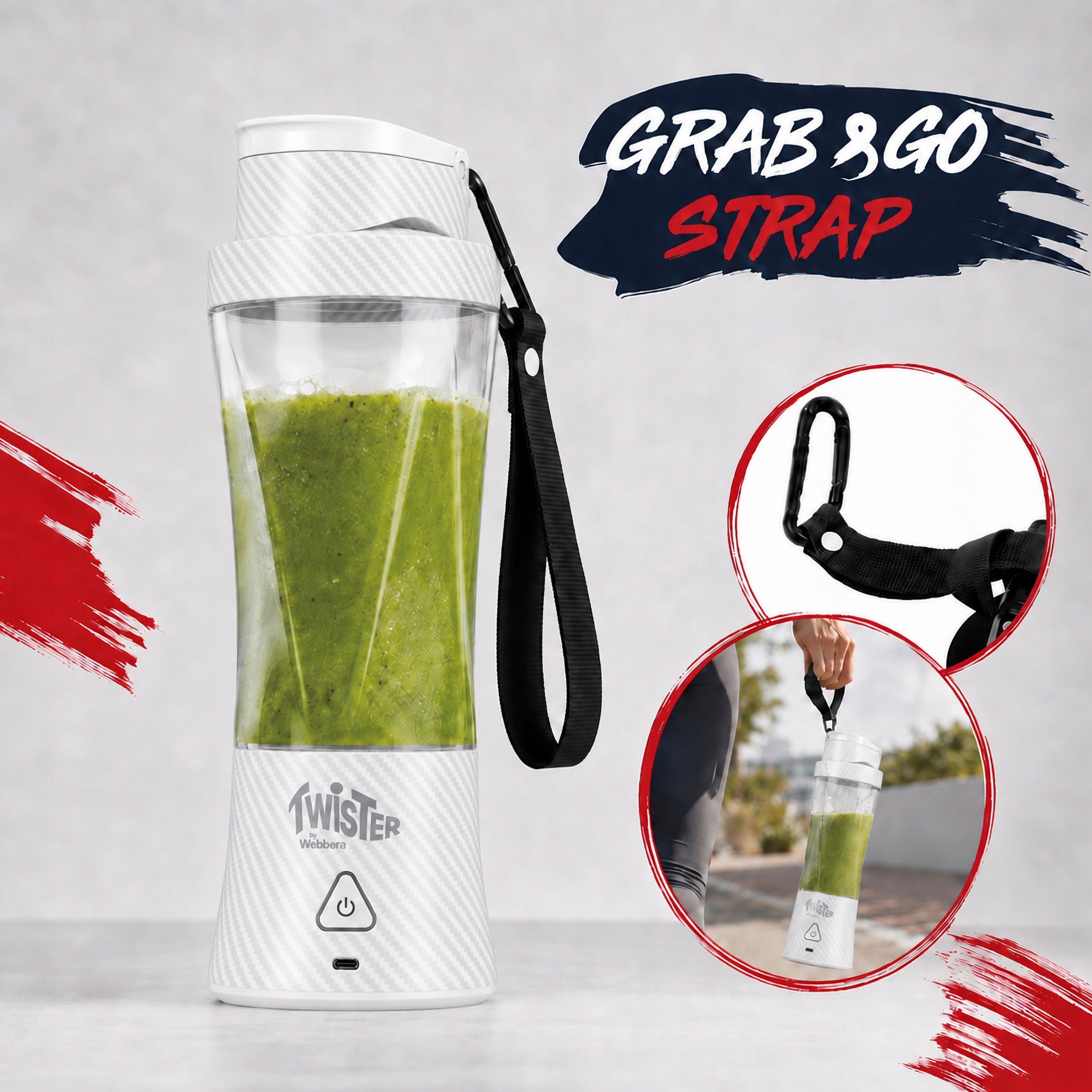 PERSONAL BLENDER WIRELESS PORTABLE WEBBER TWISTER 370W 700ML USB-C Manufacturer code Mikser do smoothie mini blender kielichowy