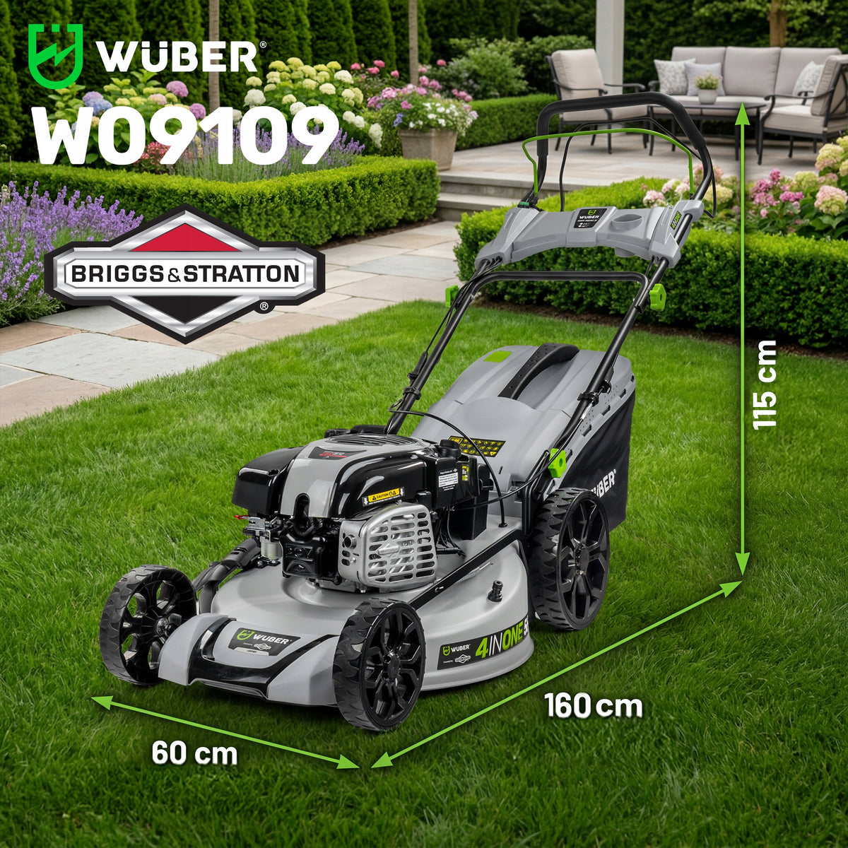 PETROL LAWN MOWER BRIGGS & STRATTON DRIVE START ON BUTTON 56 CM Manufacturer code W09109 KOSIARKA SPALINOWA DO TRAWY WUBER DOV