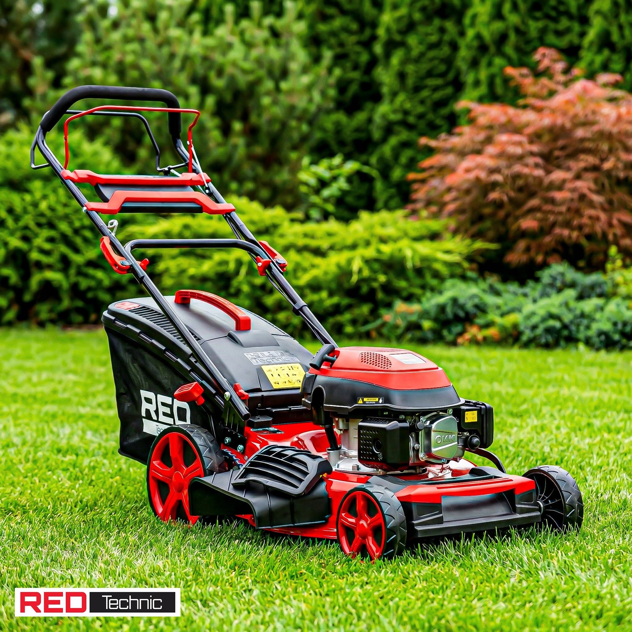PETROL MOWER WITH DRIVE 7KM STRONG 51CM 8IN1 BASKET 60L + 2X KNIFE + 2X OIL Internal combustion engine power 7 KM