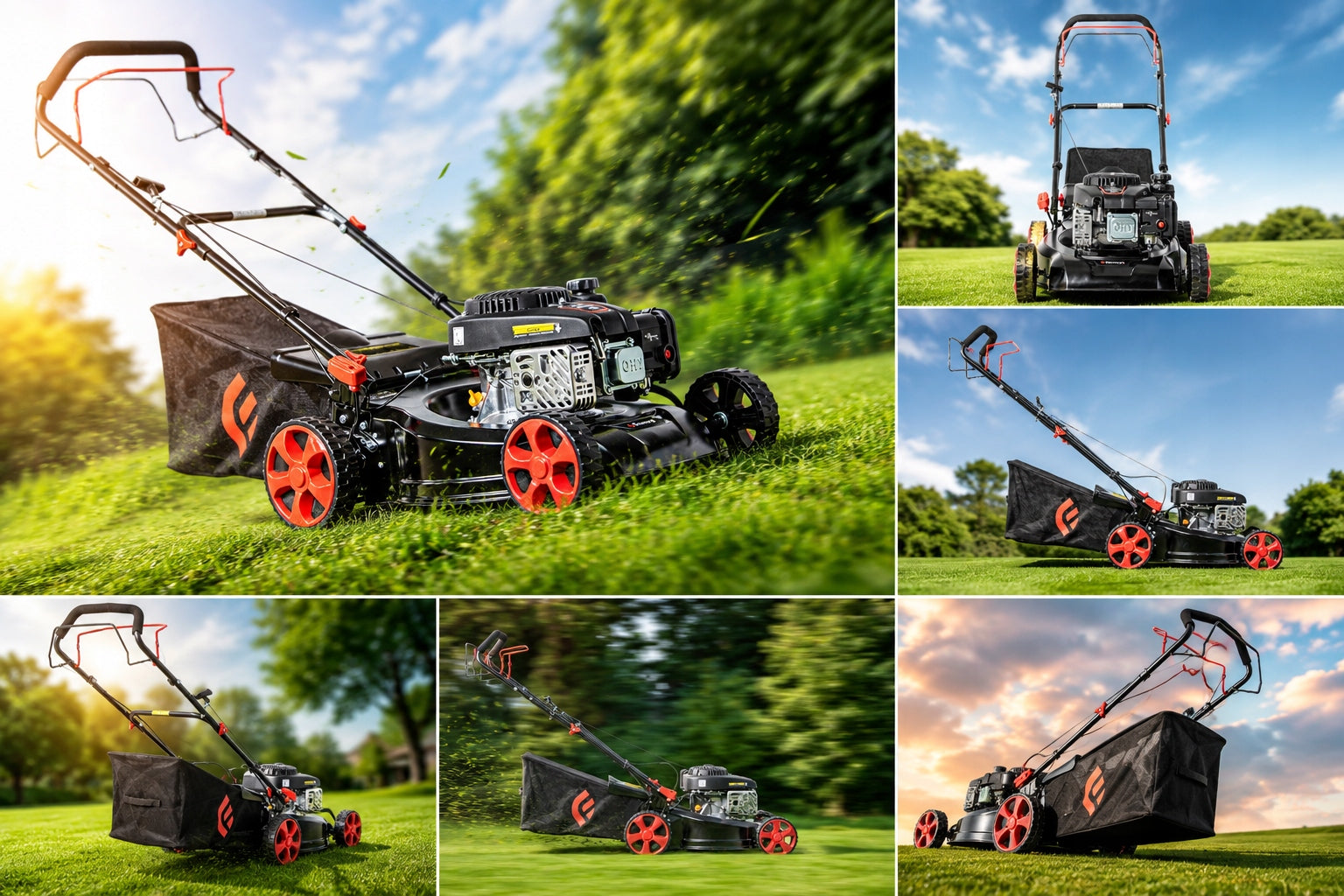 PETROL MOWER WITH GRASS DRIVE POWERFUL ENGINE LONCIN OHV LIGHT DRIVE Packaging status original