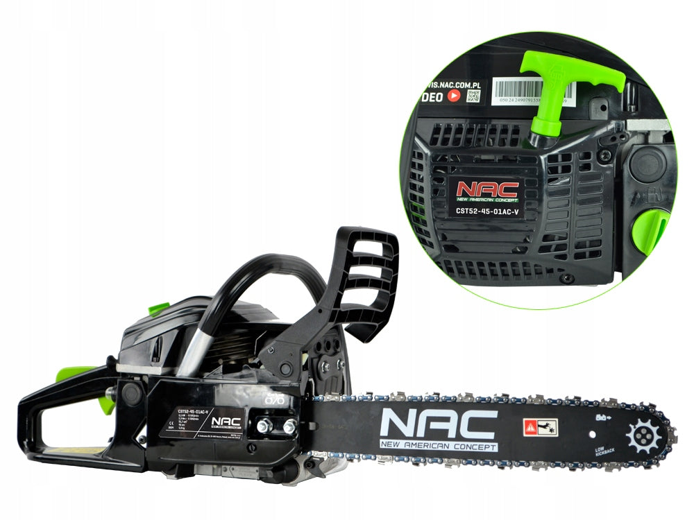 PETROL SAW NAC 2.85 KM CAPACITY 51,7 CC GUIDE 45 CM LIGHT STRONG Packaging status original