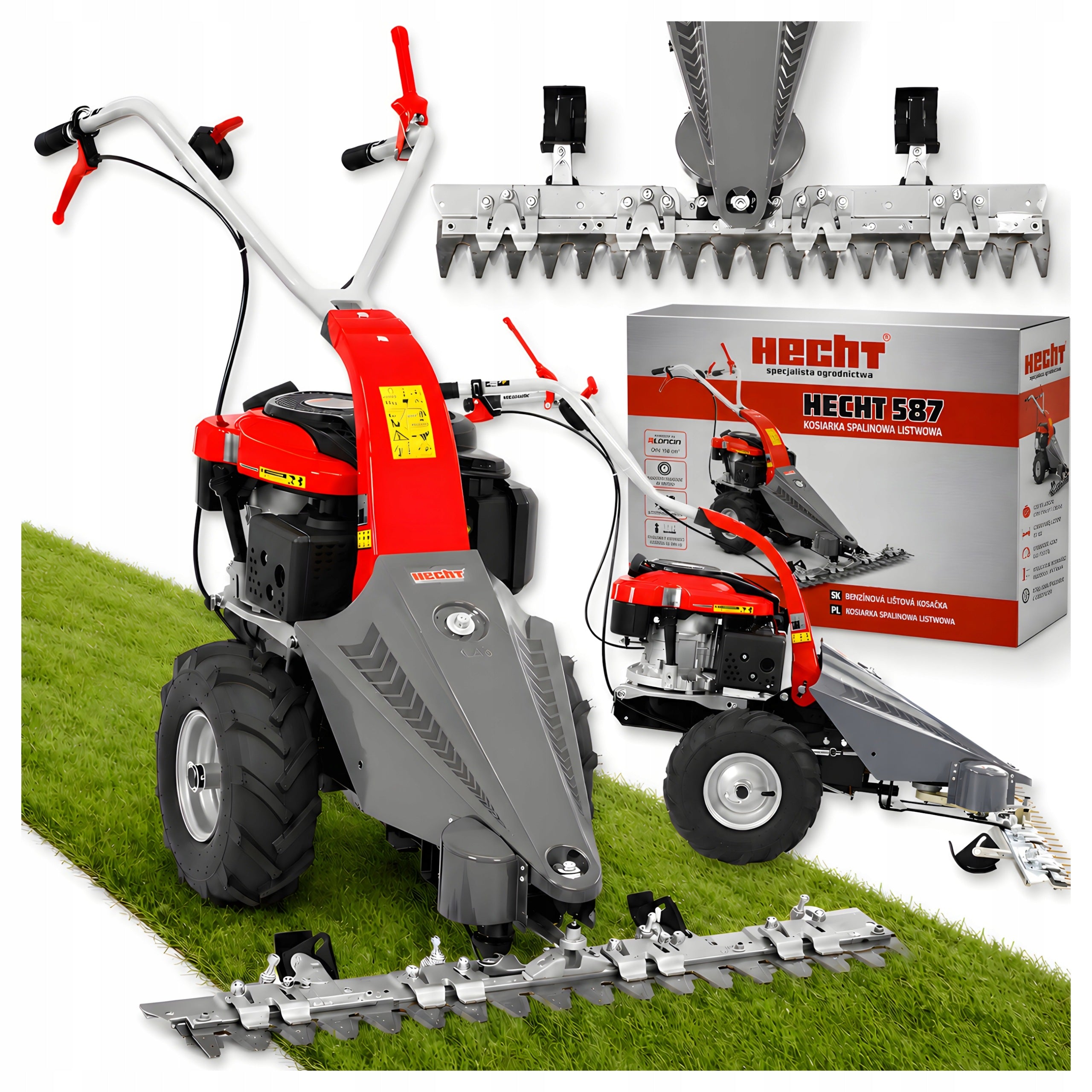 PETROL SLATTED MOWER HECHT 587 DRIVE CUTTING BAR LONCIN ADJUSTMENT