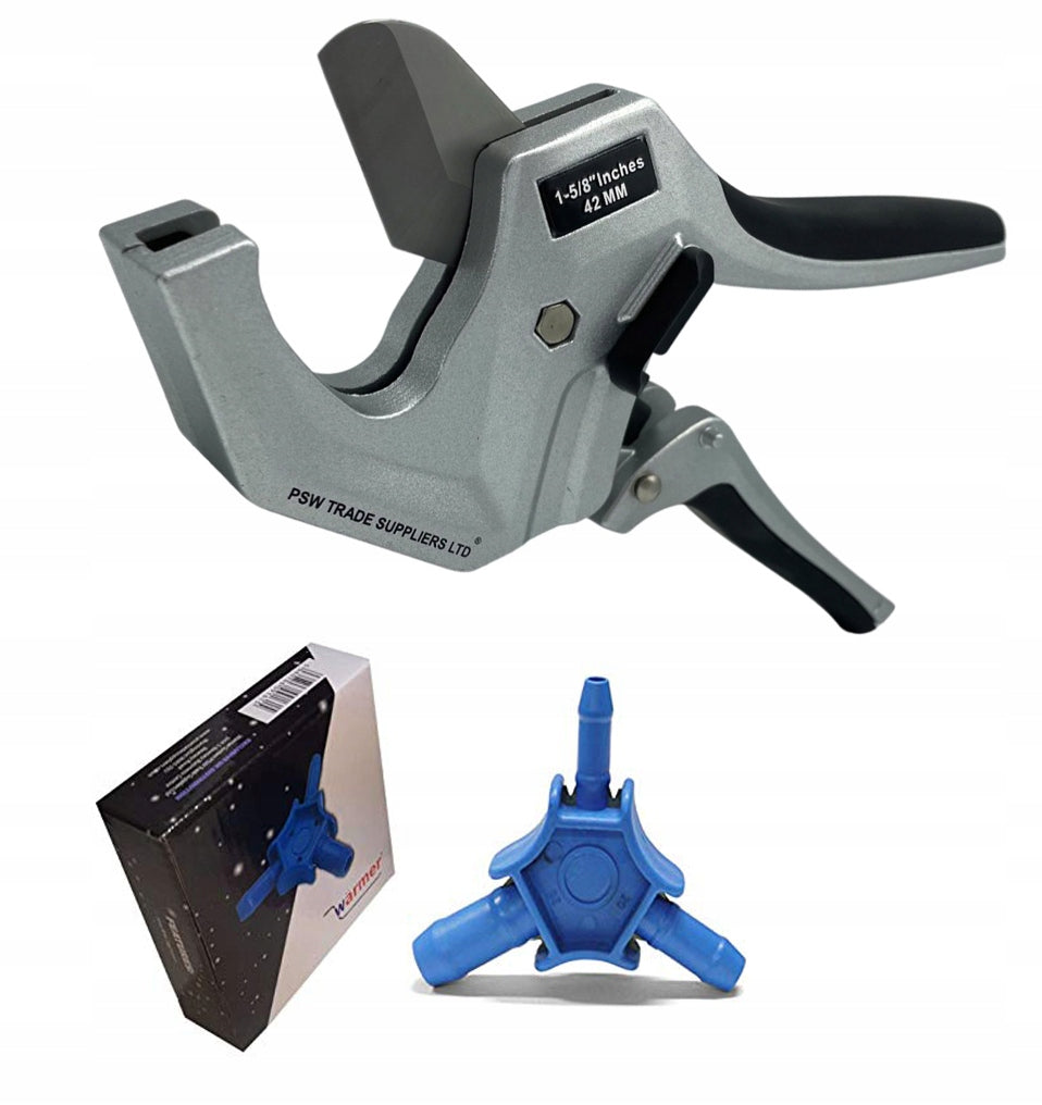 PEX Pipe Cutter PP PE PVC Shears + PEX Calibrator Set Solid
