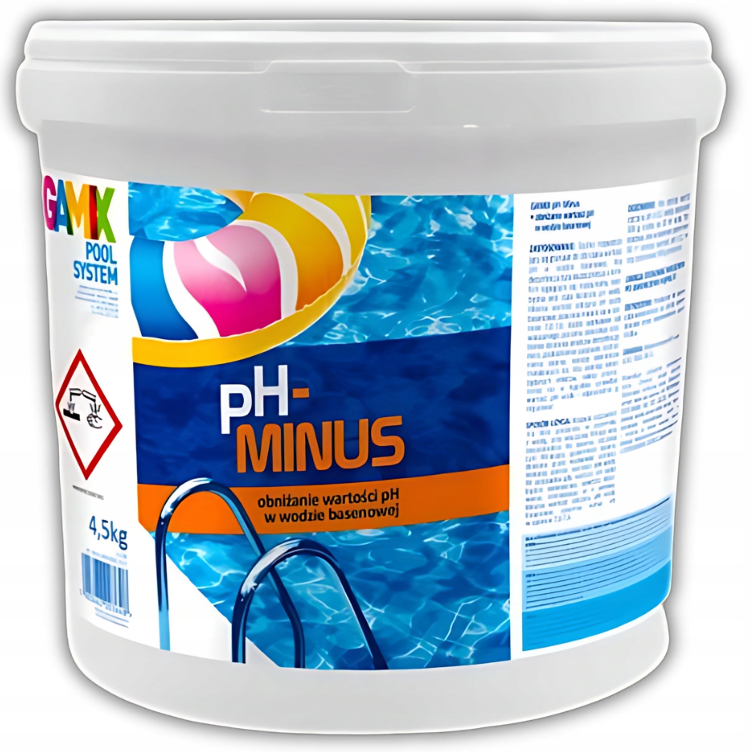 PH MINUS 4,5KG PH- POOL CHEMISTRY GRANULES FOR POOL WATER GAMIX + GUIDE Brand Gamix