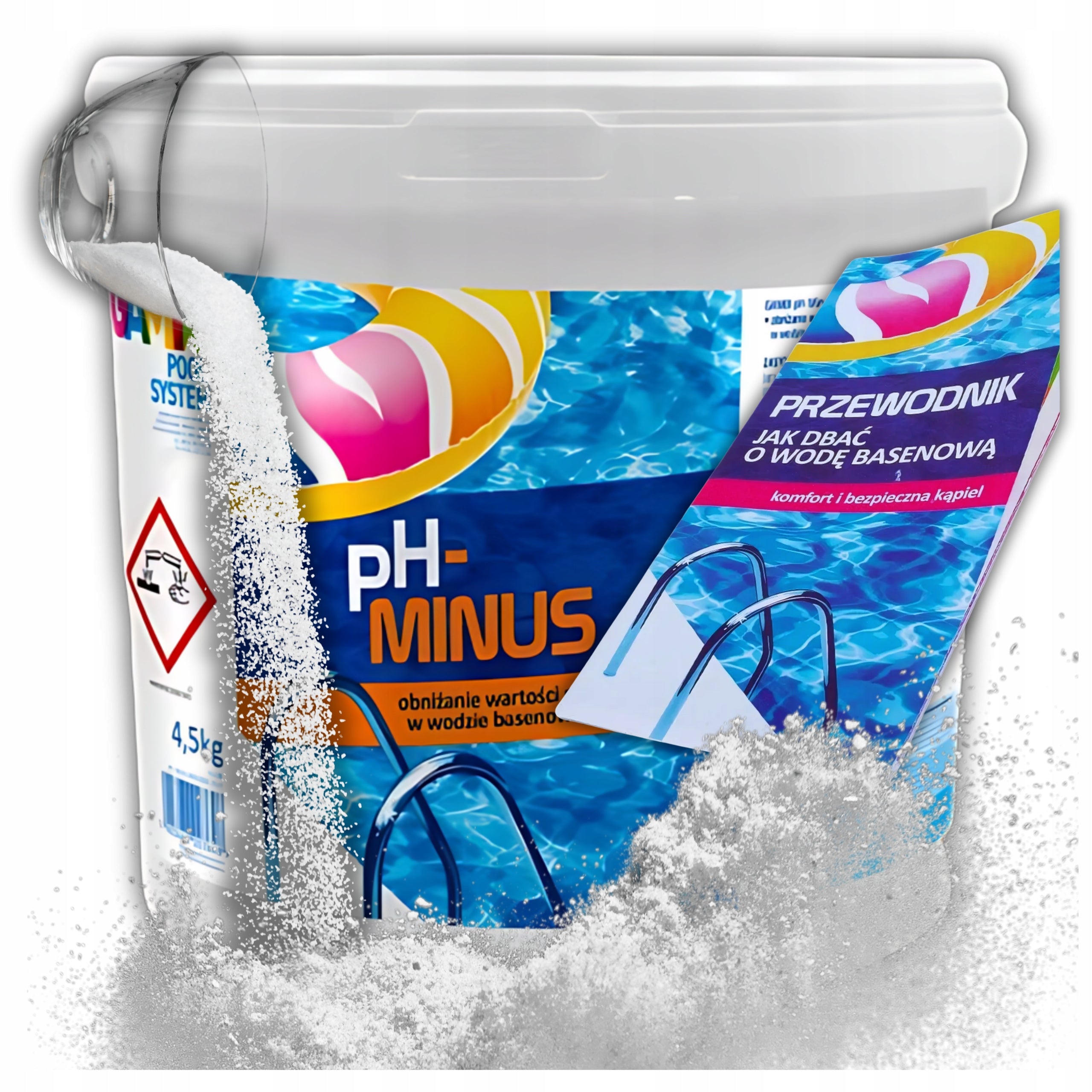 PH MINUS 4,5KG PH- POOL CHEMISTRY GRANULES FOR POOL WATER GAMIX + GUIDE