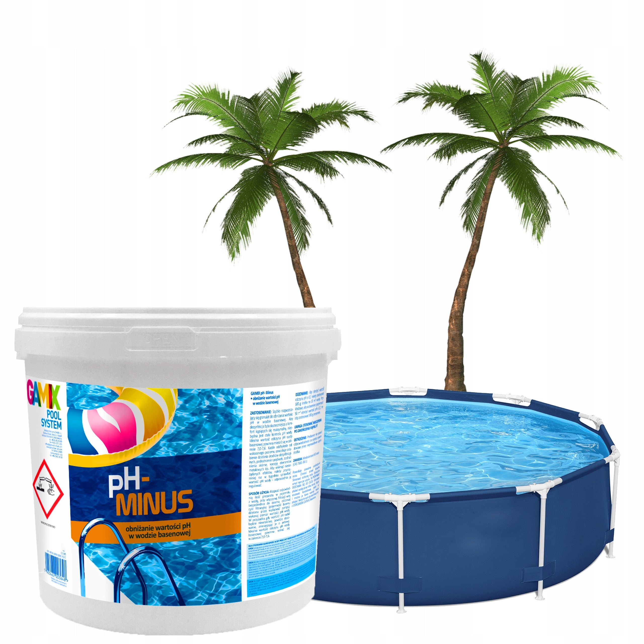 PH- MINUS FOR POOL GRANULATES POOL CHEMICALS REGULATES PH OF WATER GAMIX 4.5 KG