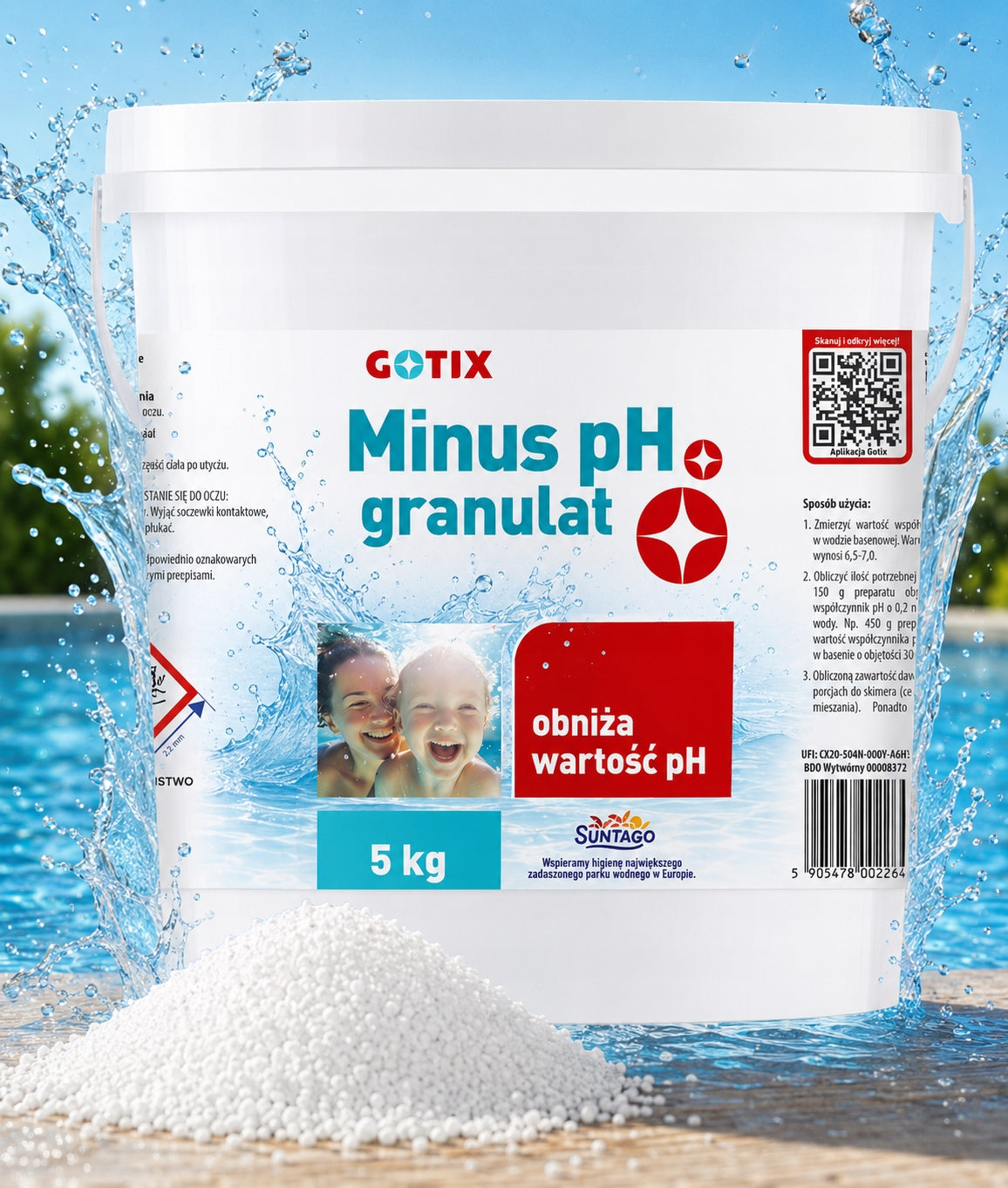 PH MINUS Granules for Lowering PH in Swimming Pool Chemistry PH Minus 5kg Manufacturer code Minus pH granulat
