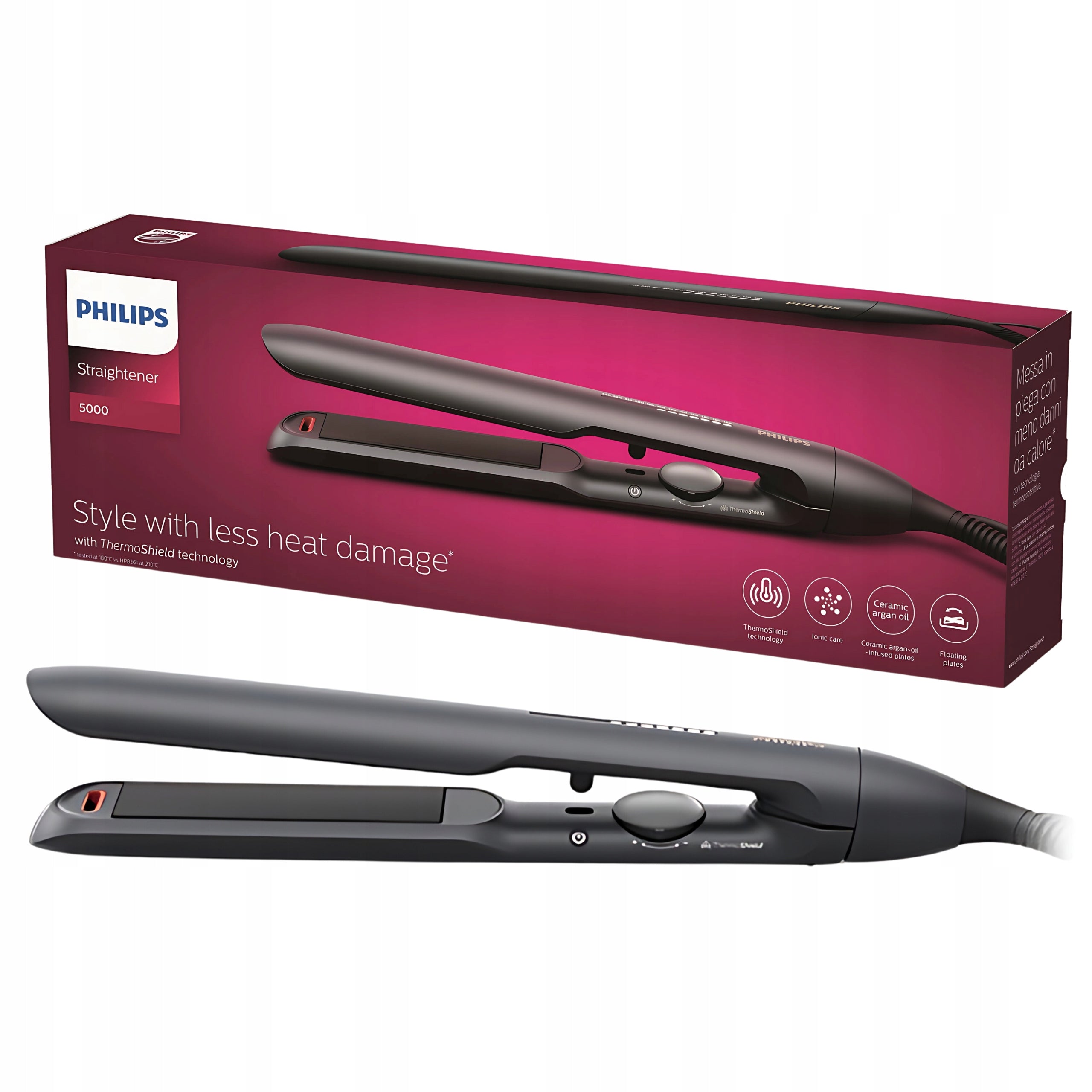 PHILIPS Hair Straightener 50W Black Ceramic Ionization Black!!