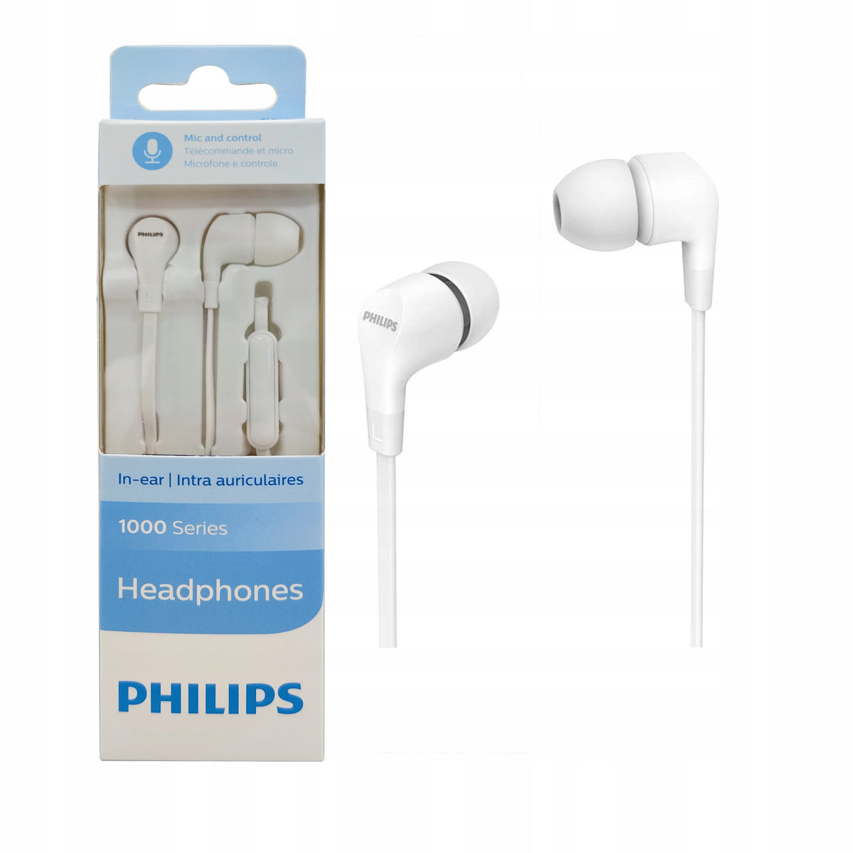 PHILIPS TAE1105WT Earbuds with Microphone White