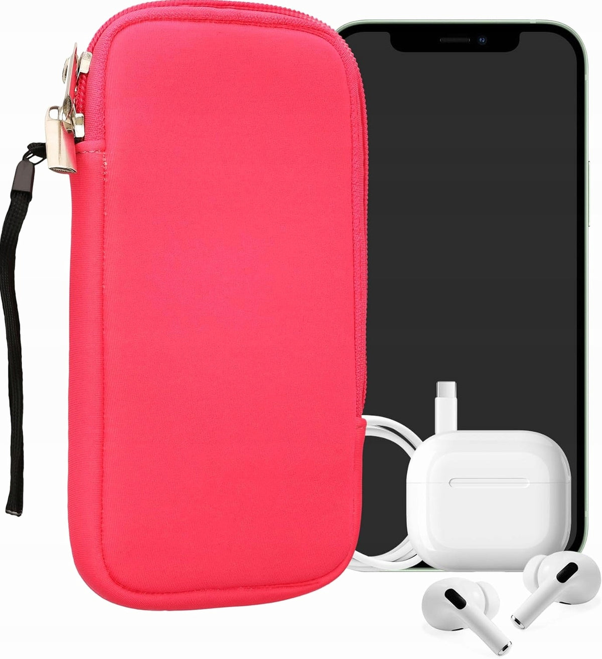 PHONE CASE COVER 7 INCHES PINK NEOPRENE WATERPROOF ZIPPER