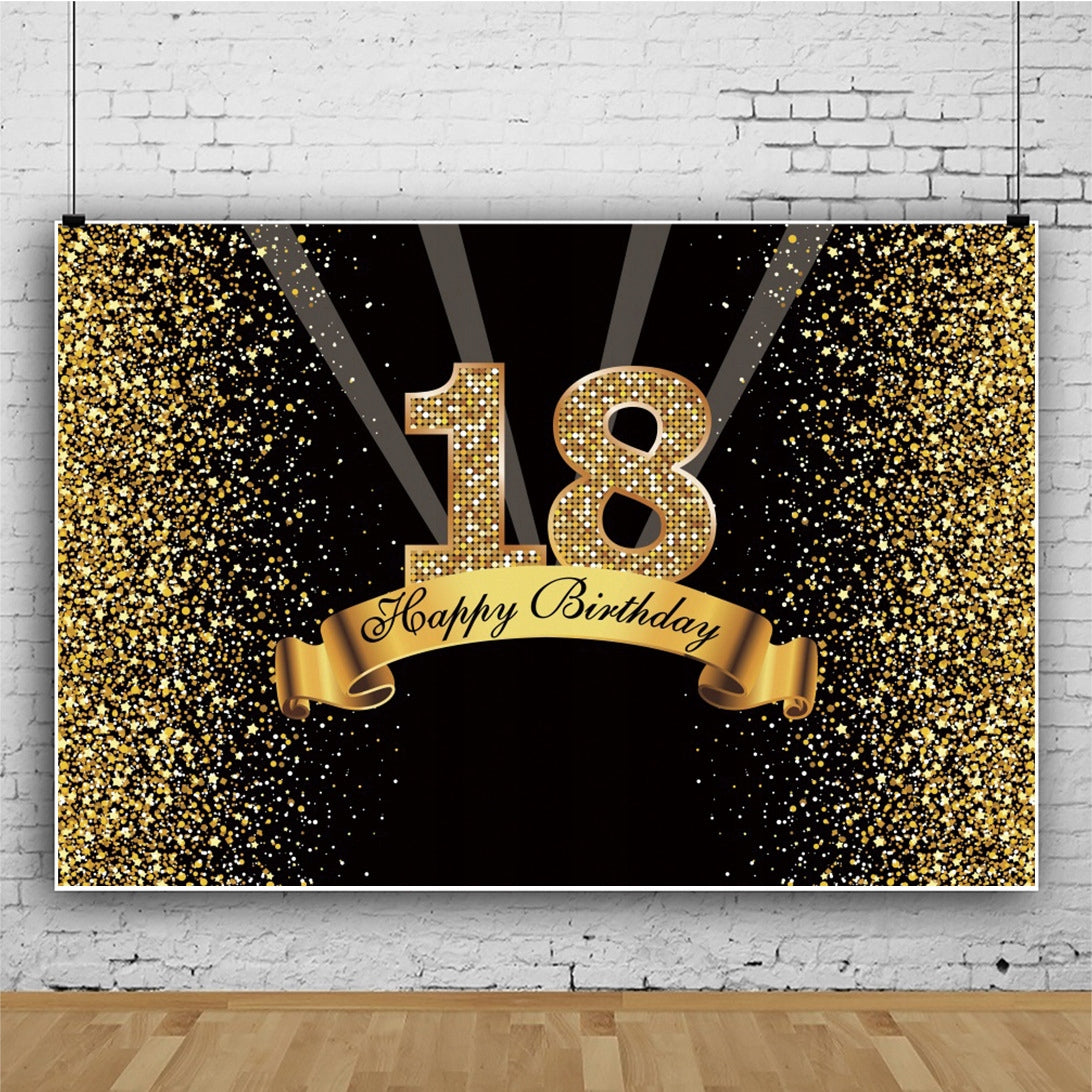 PHOTO BACKGROUND 18TH BIRTHDAY EIGHTEEN DECORATION WALL PHOTO DECORATION Manufacturer no brand