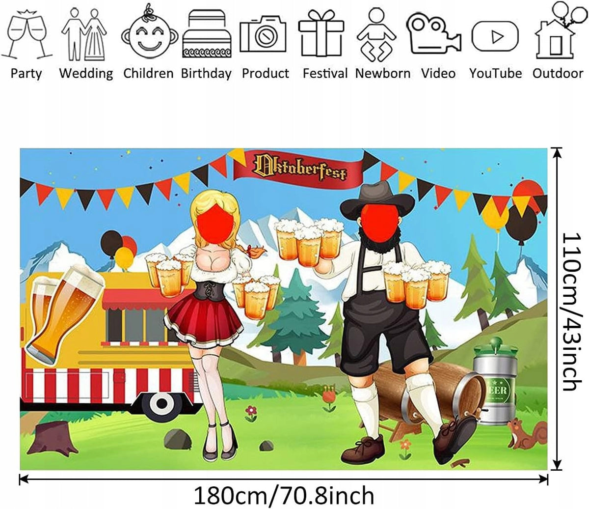 PHOTO BACKGROUND DECORATION OKTOBERFEST BEER FESTIVAL PARTY 180x110CM Packaging status original
