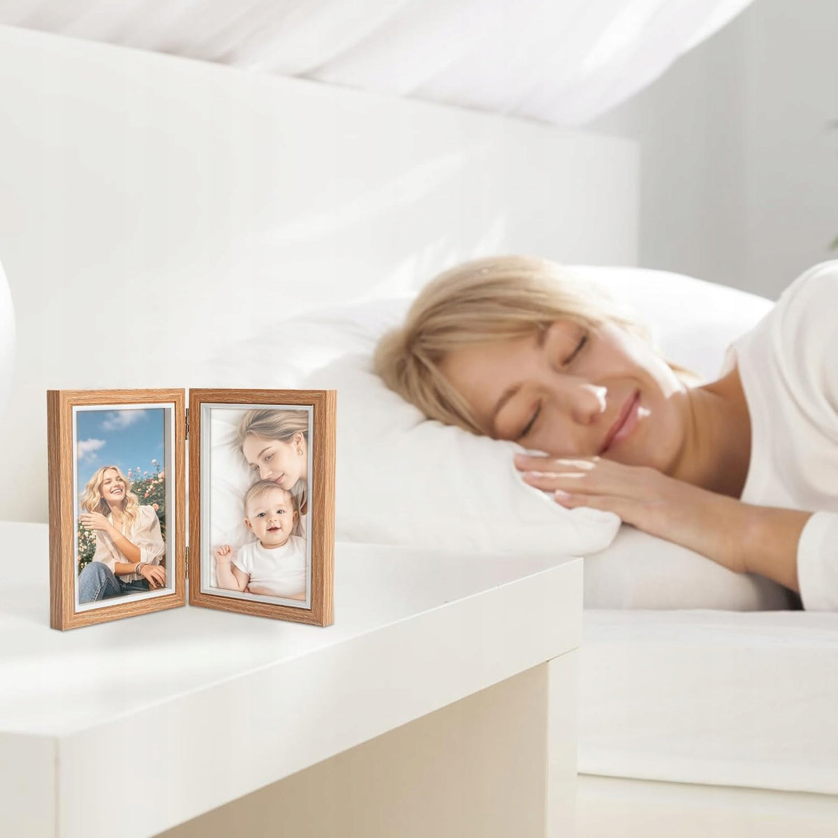 PHOTO FRAME DOUBLE 2X 10X15CM FOLDING WOODEN STANDING OFFICE HOUSE Manufacturer code 5908107840169