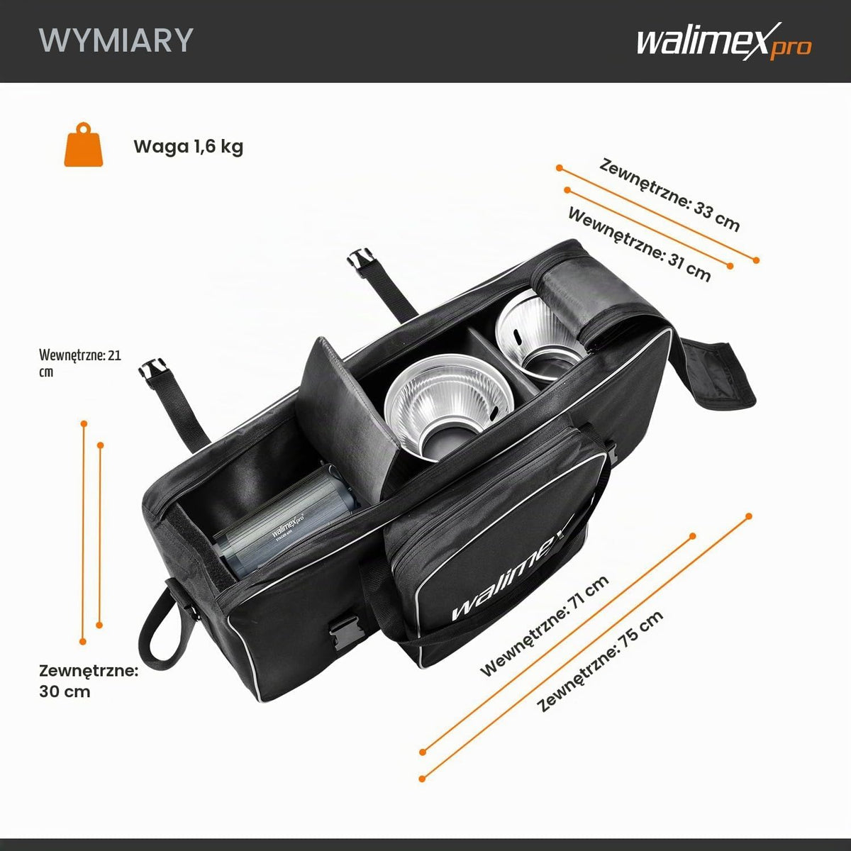 PHOTO STUDIO BAG FOR FLASHES WALIMEX PRO XL 14881 Packaging status original