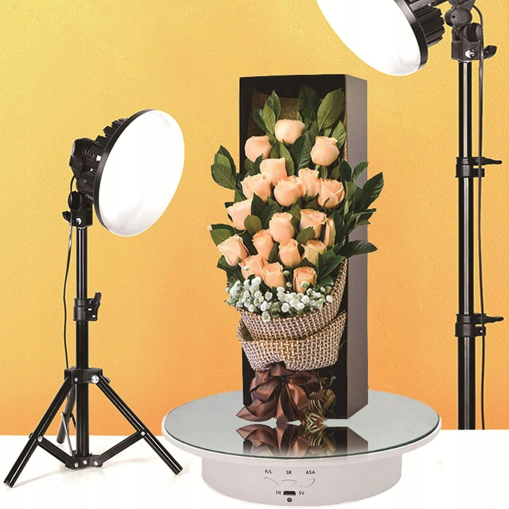 PHOTOGRAPHY 360 DEGREE TURNTABLE ELECTRIC OFFICE JEWELRY COSMETICS Model Obrotowa Podstawka do Zdjęć