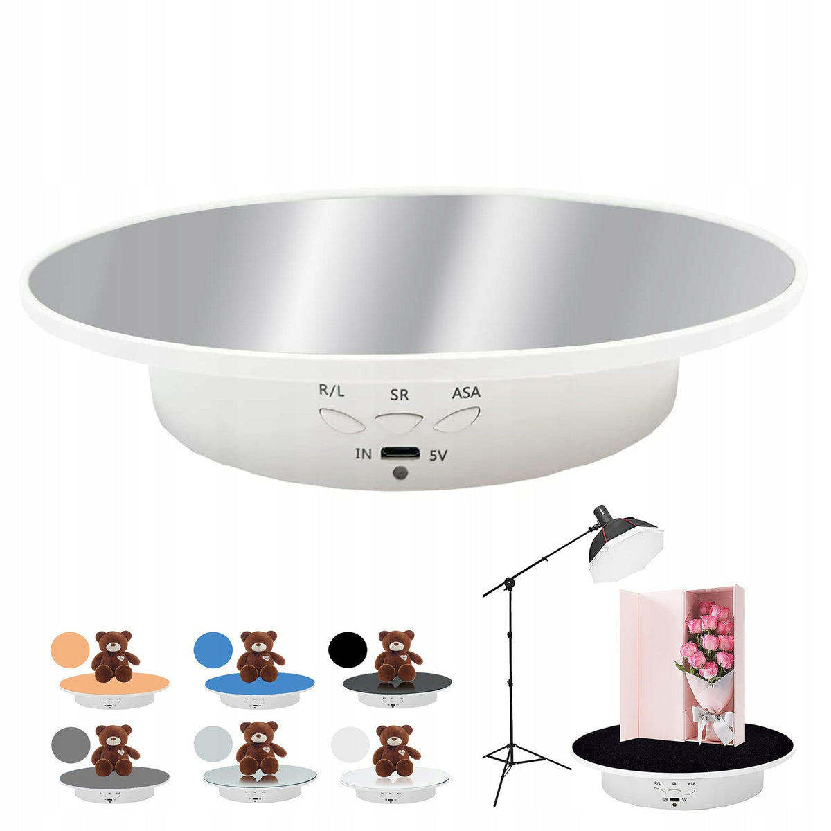 PHOTOGRAPHY 360 DEGREE TURNTABLE ELECTRIC OFFICE JEWELRY COSMETICS